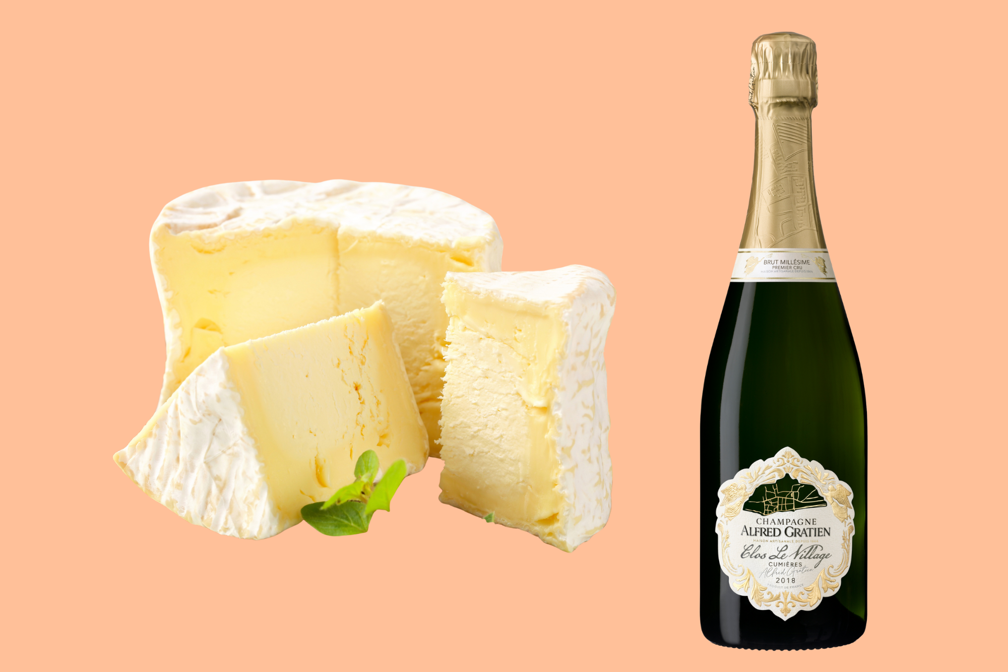 Chaource cheese with Alfred Gratien Champagne