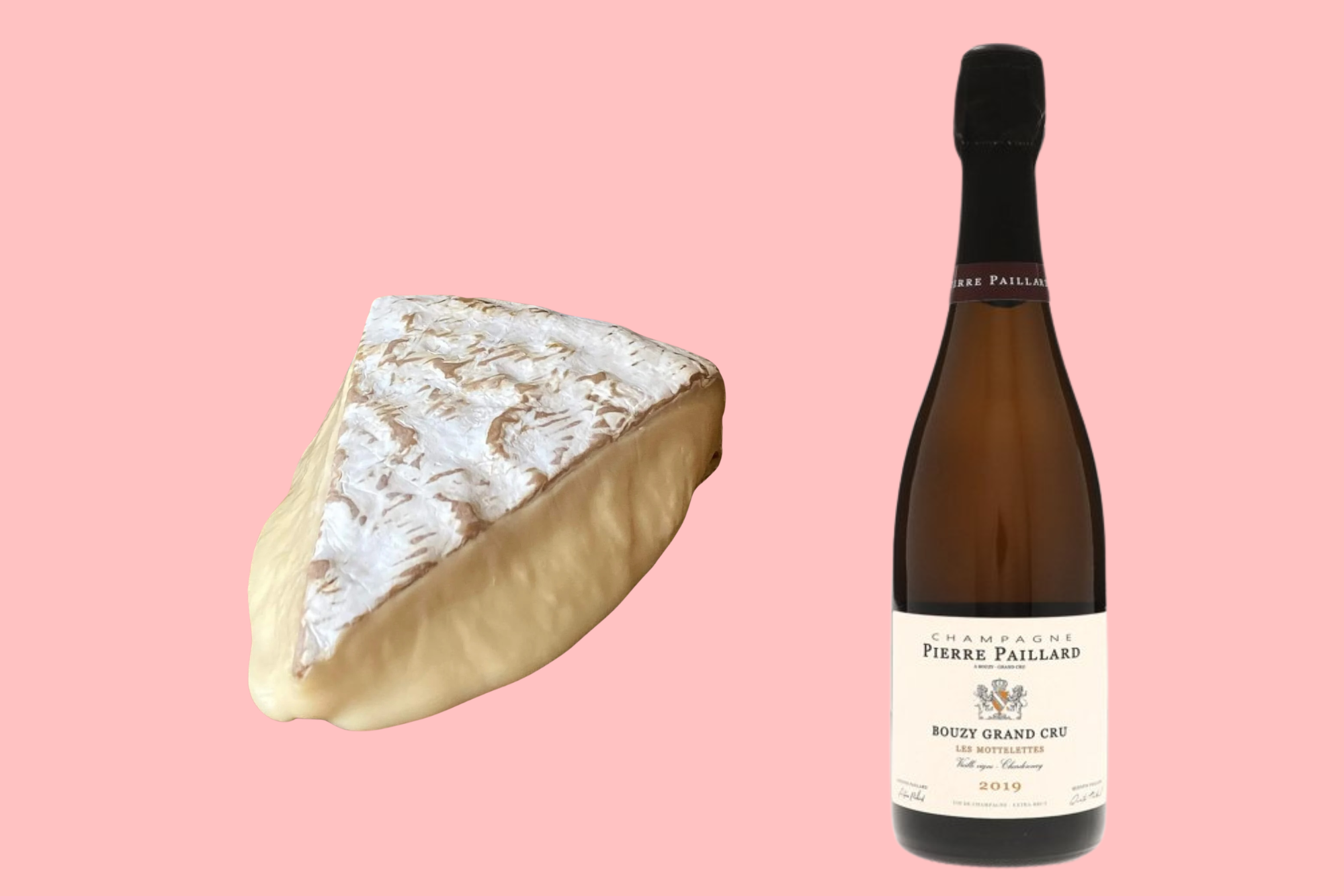 Brie de Melun cheese with Pierre Paillard’s Les Mottelettes Champagne