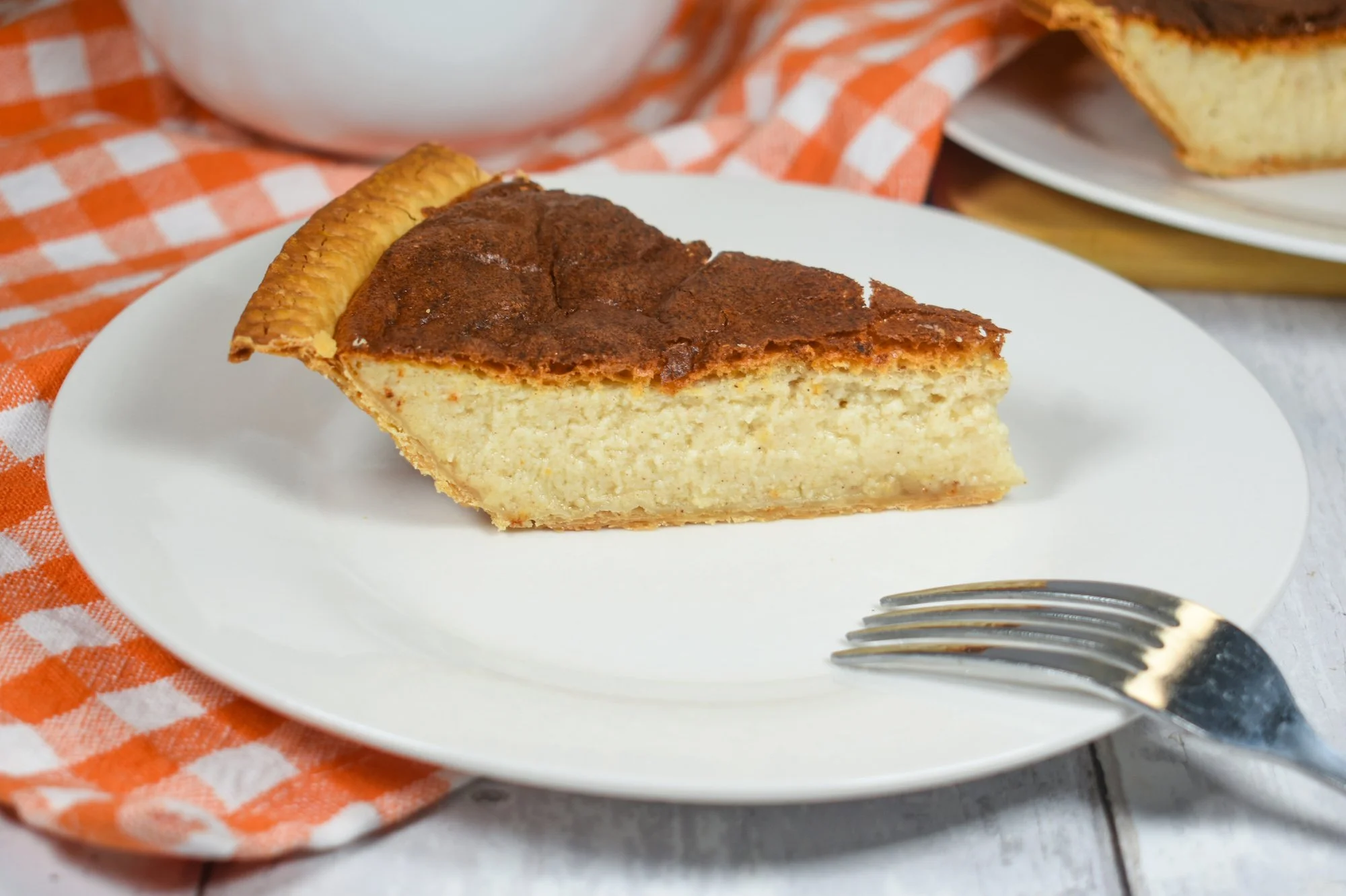 Slice of Cottage Cheese Pie