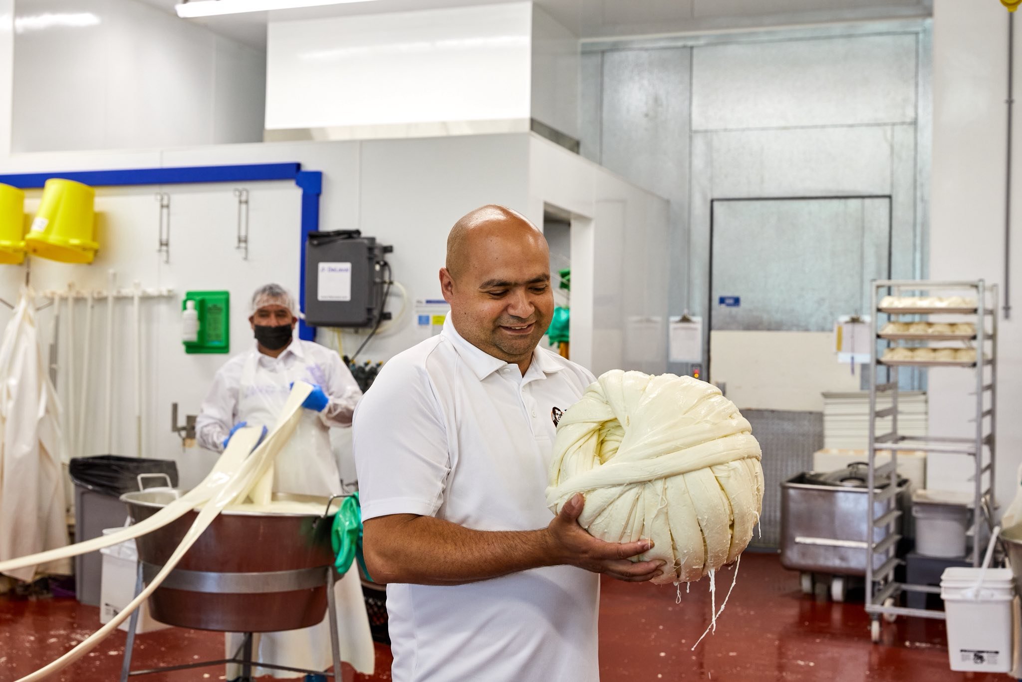 Don Froylan owner, Francisco Ochoa with string cheese ball