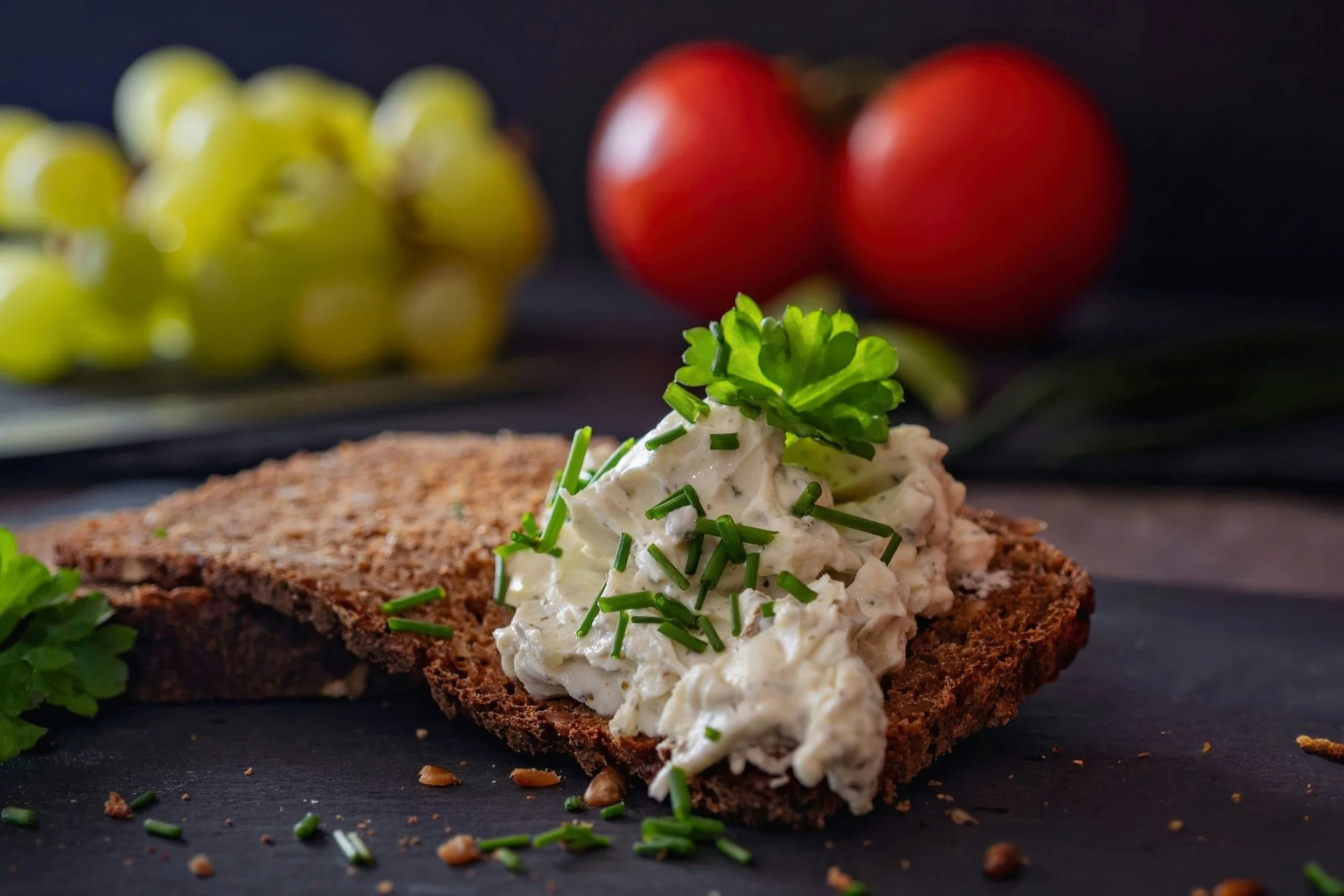 Frischkäse, or German cream cheese, on toast