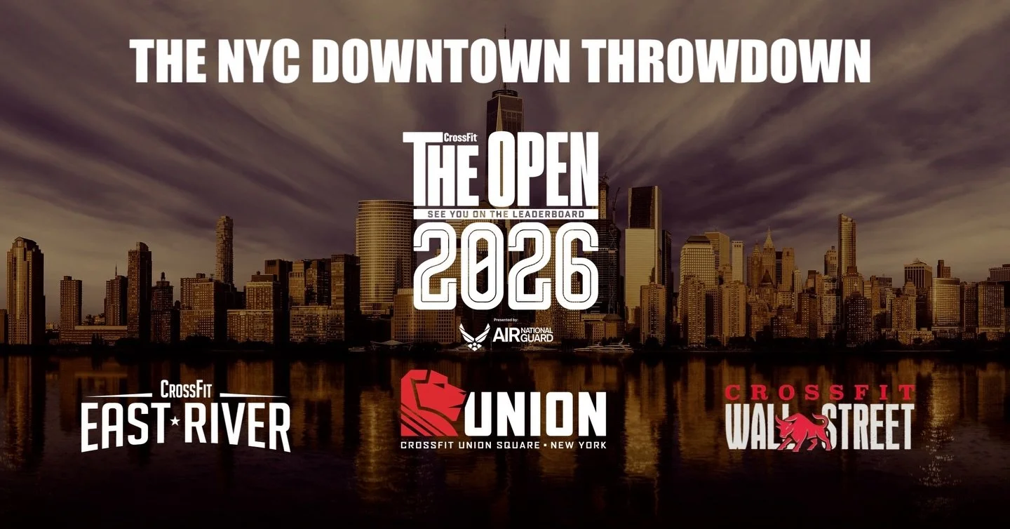 This year for the CrossFit Open, for the first time ever, we&rsquo;re teaming up with our friends at CrossFit Wall Street and CrossFit East River for a three-gym showdown built on community, collaboration, and friendly rivalry.

Each Friday at 7PM, a