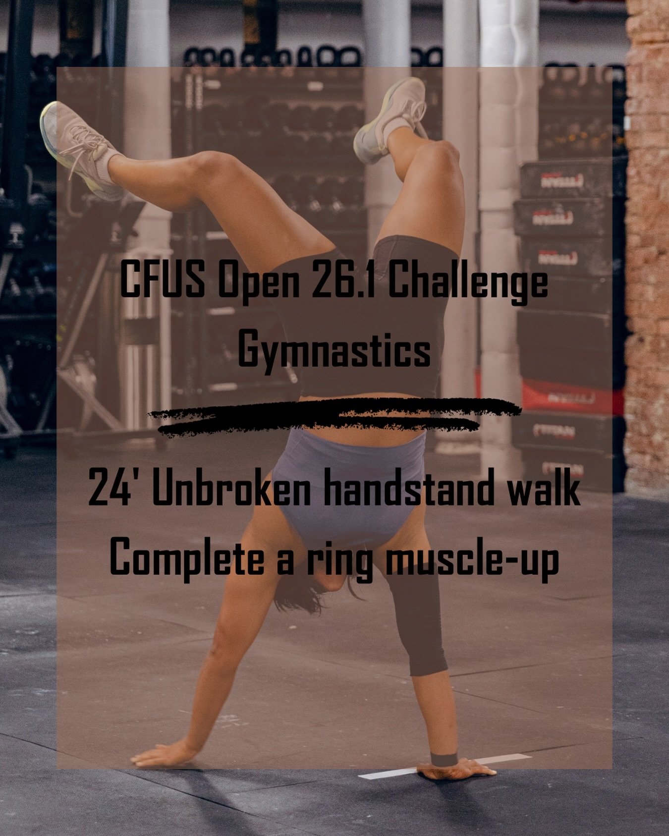 CFUS Fam &mdash; don&rsquo;t forget to give our weekly Open challenge a try when you&rsquo;re done all those wallballs! This week&rsquo;s challenge theme: gymnastics!

You can score points for your team (Masters vs Youths) by completing the weekly ch