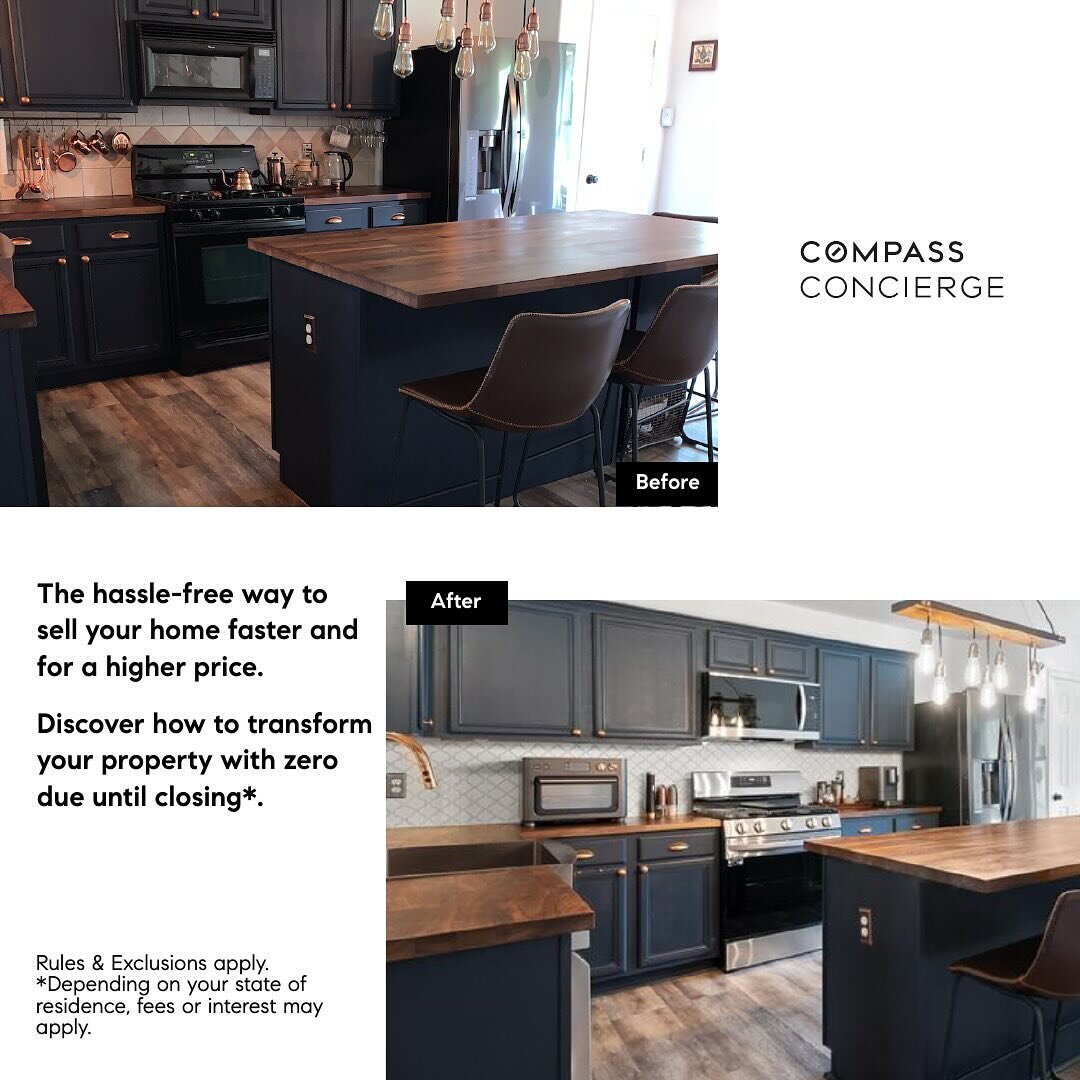 My recent listing used Compass Concierge to spruce up their kitchen, and the results were seriously impressive. With the help of the Compass Concierge program, I worked with the sellers to give their kitchen a modern, stylish makeover that caught the