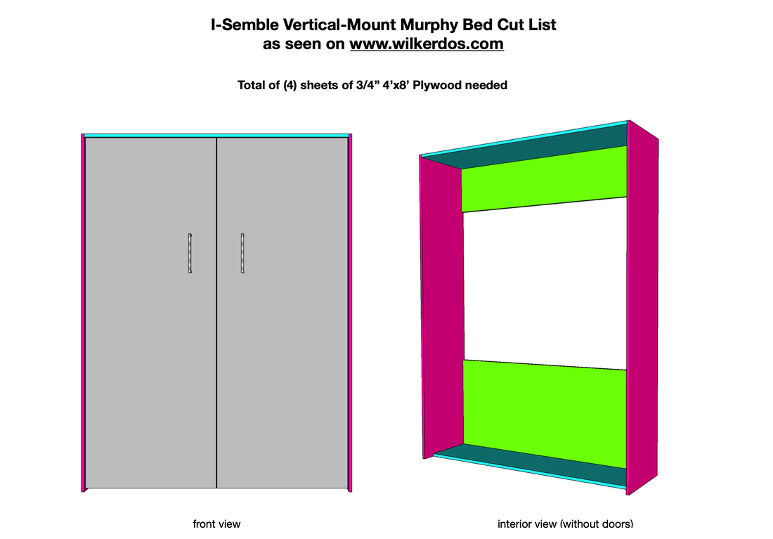 LOOK NO FURTHER FOR THE ELUSIVE WILKERDOS MURPHY BED CUT LIST!