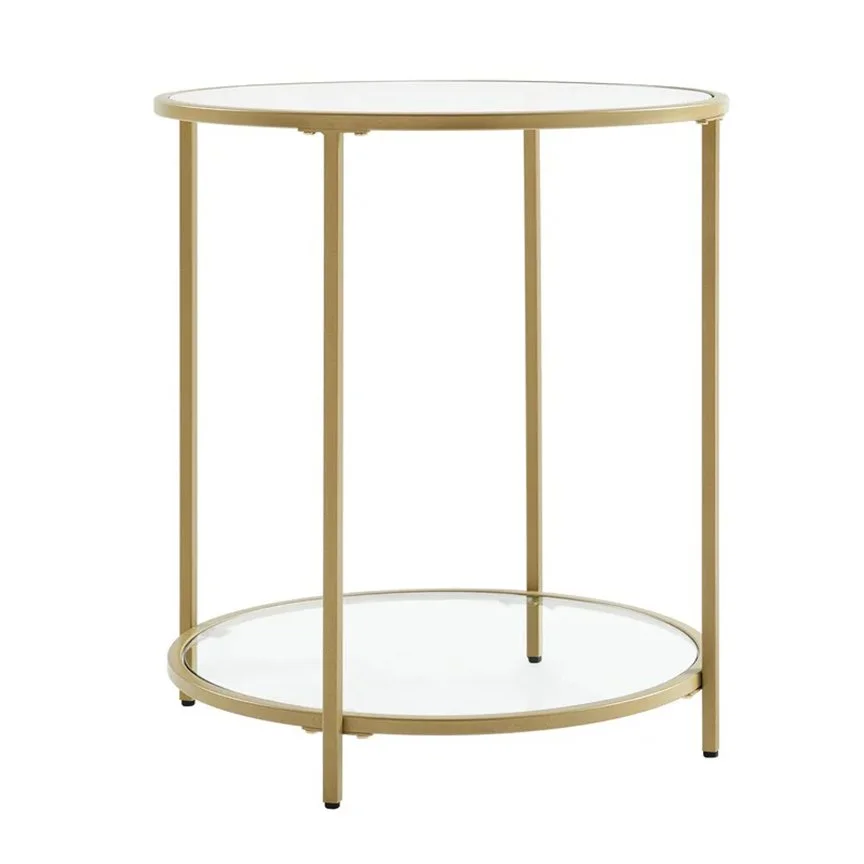 Gold Round Glass End Table.jpeg
