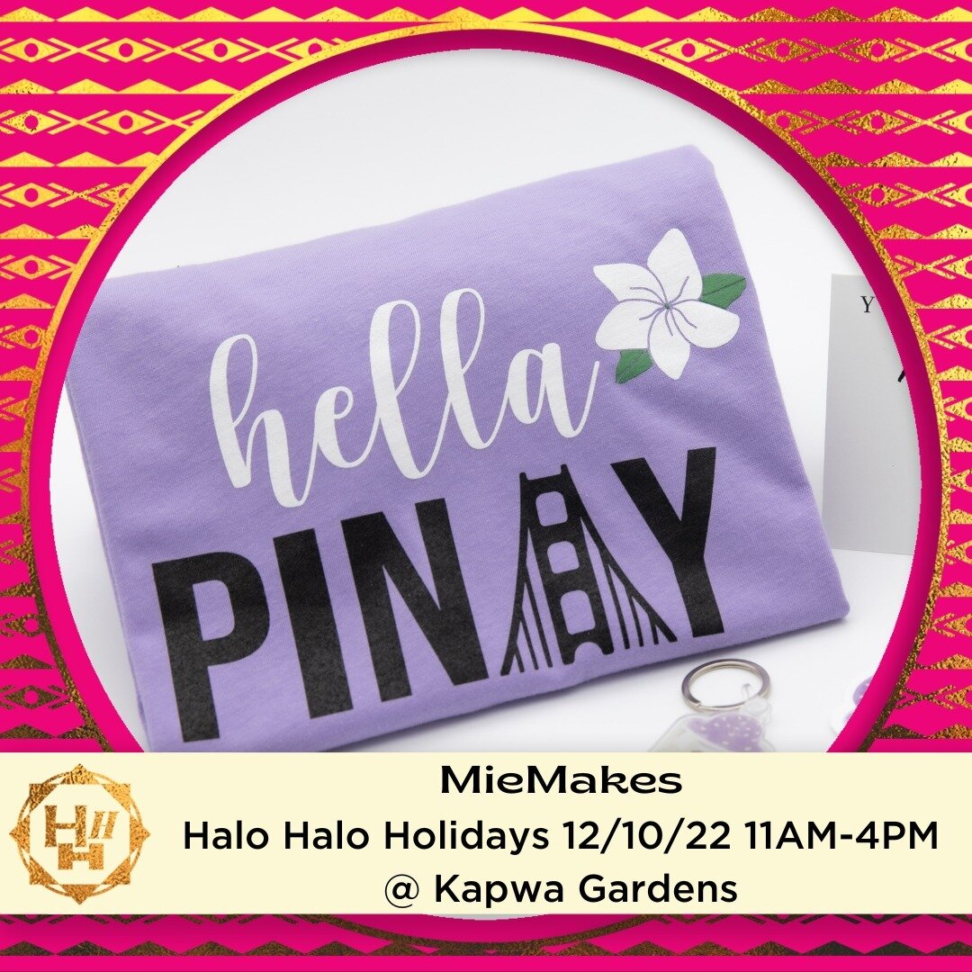 ❄️HALO HALO HOLIDAYS VEDNOR SPOTLIGHTS❄️ 

We have so many vendors that willhave some amazing gifts for everyone on your shopping list! 

❄️ MieMakes (@mie_makes): A Filipino-owned shop based in San Francisco Bay Area that sell Filipino-inspired prod