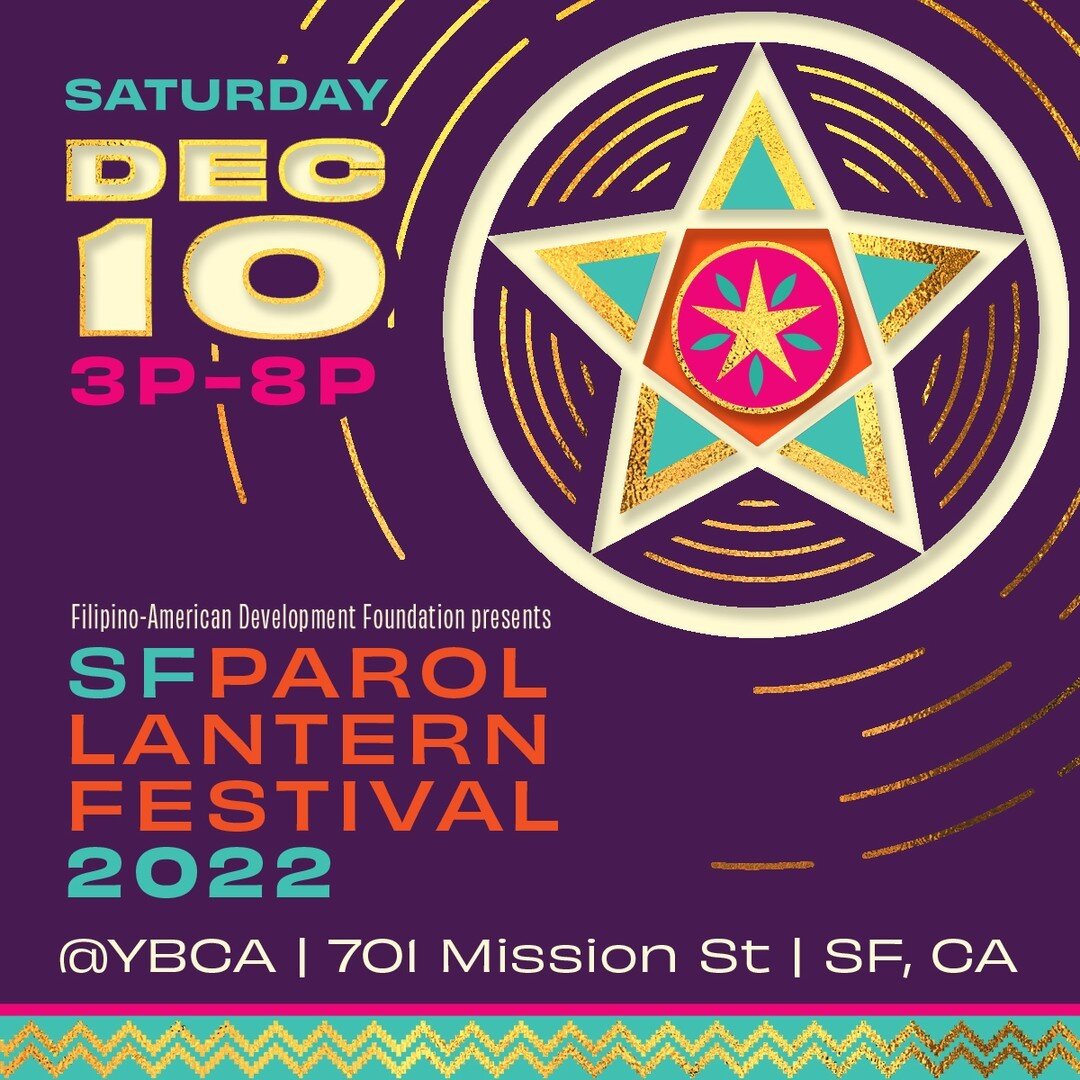 After shopping at our holiday market at @kapwagardens and jamming out at open studios at @balaykreative, join us to celebrate @sfparollanternfest with our friends @SOMAPilipinas 🌟 

Parol Lantern Festival is @SOMAPILIPINAS' HOLIDAY CELEBRATION
OF HO
