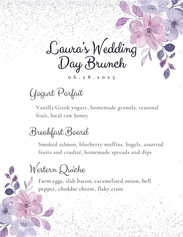 Sample Catering Menu