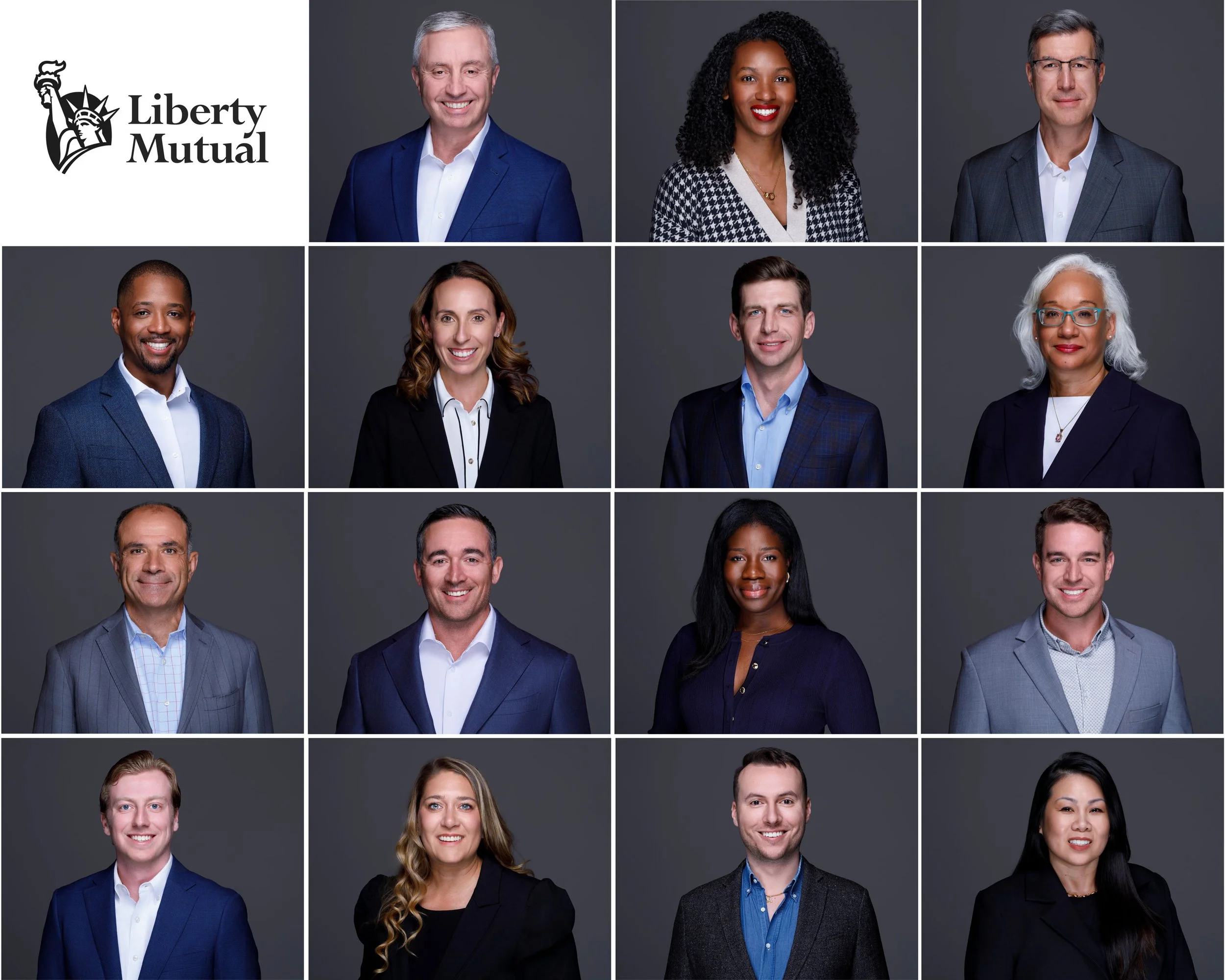 Liberty Mutual team corporate headshots taken on-location by Godoy Shots in Dallas.