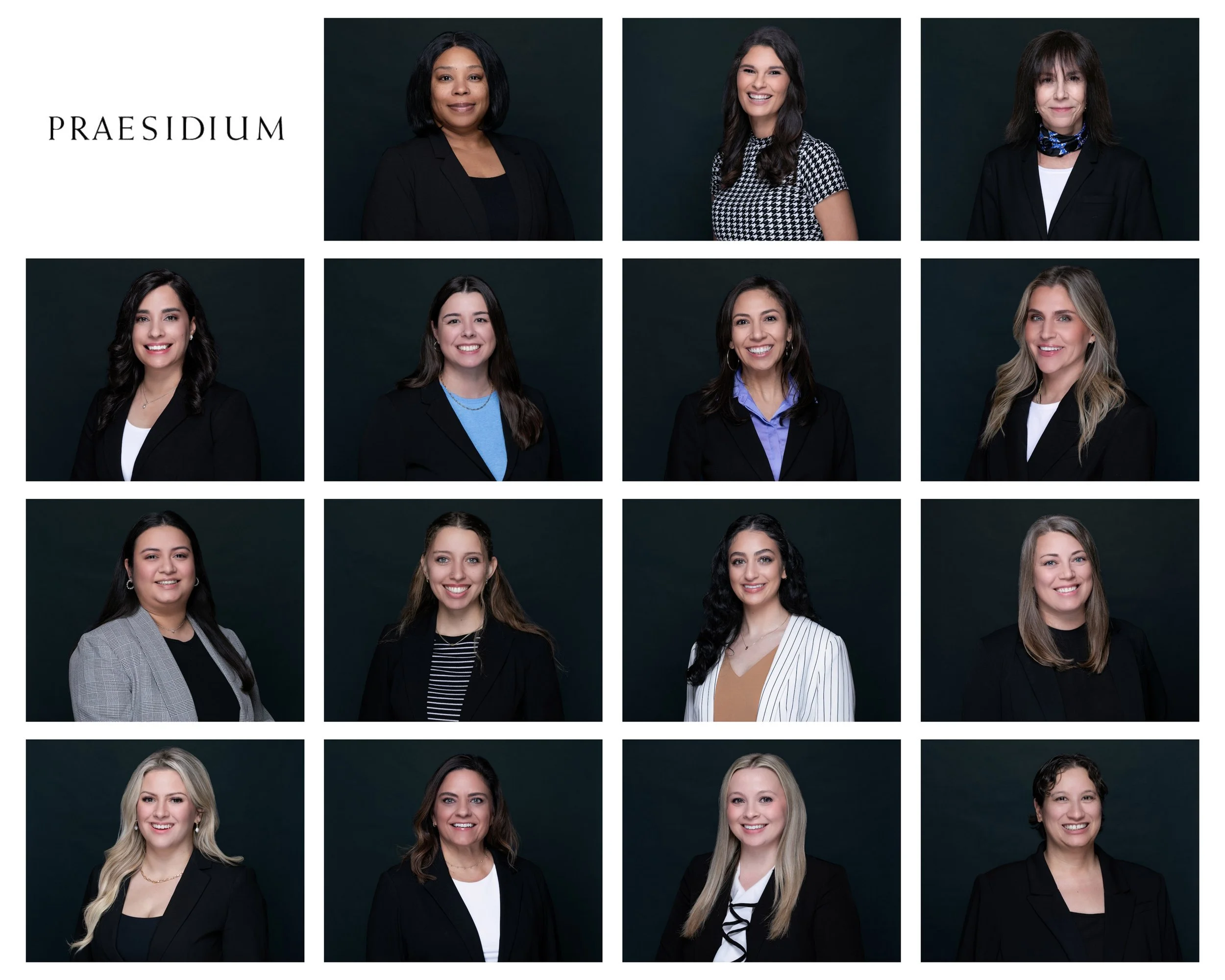 Praesidium team corporate headshots taken on-location by Godoy Shots in Dallas.