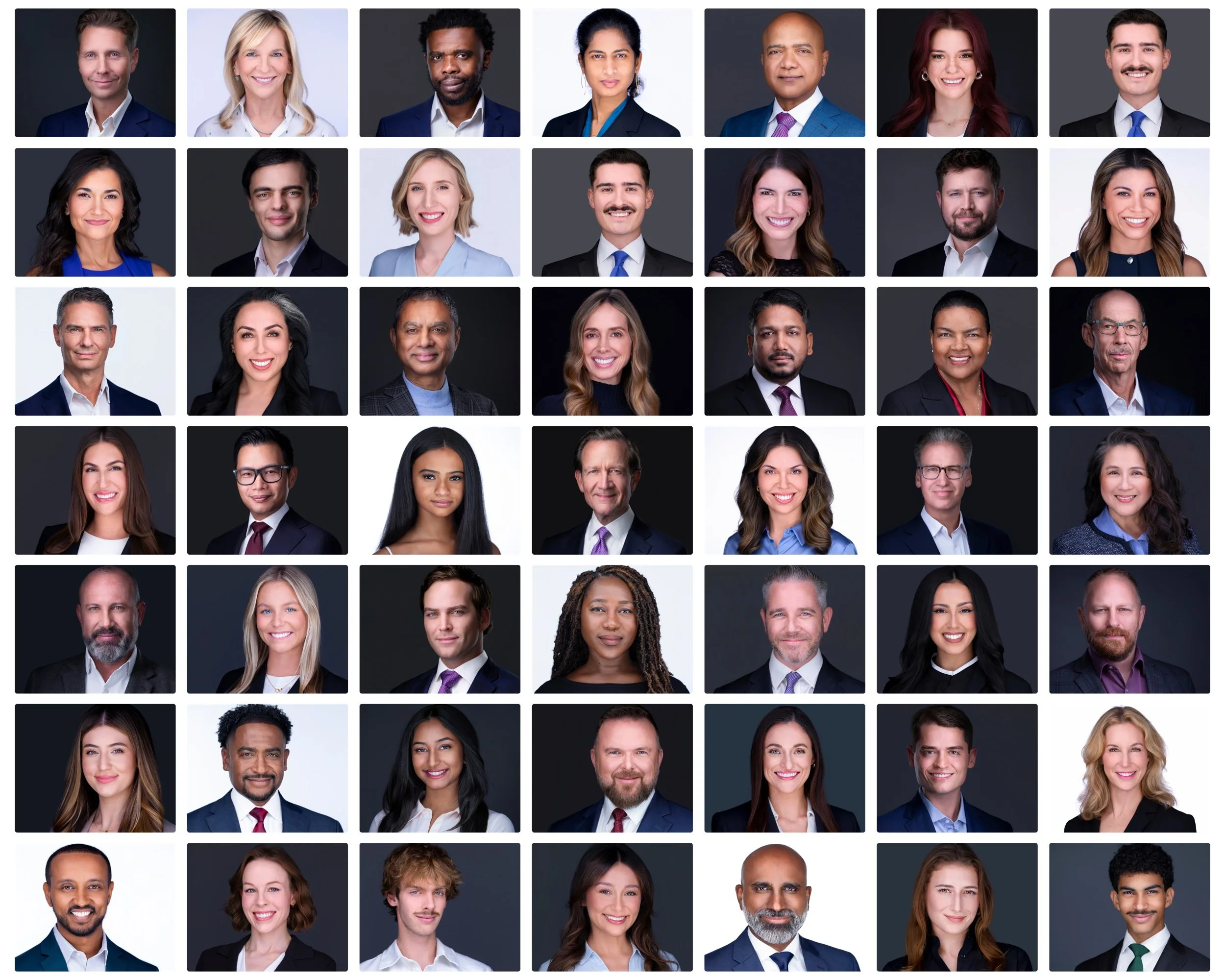 Collage of individual business headshots photographed by Nabor Godoy at Godoy Shots