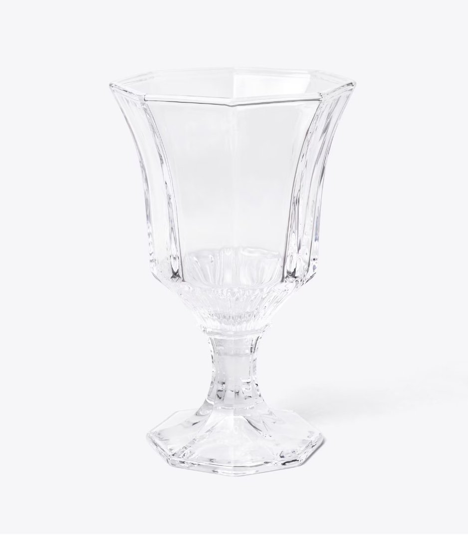 Tory Burch Pressed Glass Wine Glass