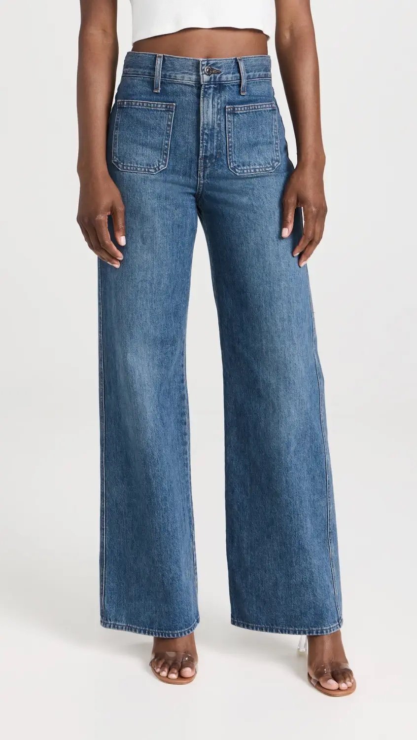 Veronica Beard Taylor High Rise Wide Leg Jeans