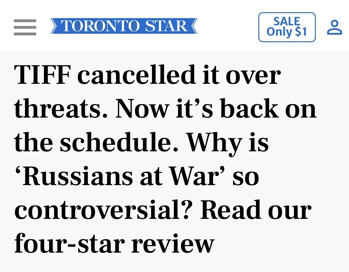 Canadian press reviews documentary Russians at War