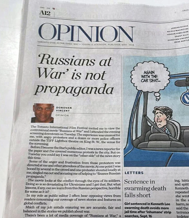 Canadian press reviews documentary Russians at War