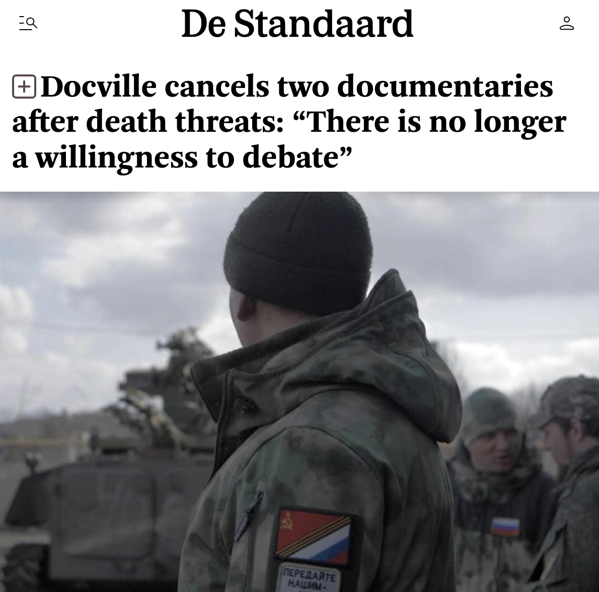 Death threats and pressure result in cancelation of screening of Russians at War at Docville Festival in Belgium