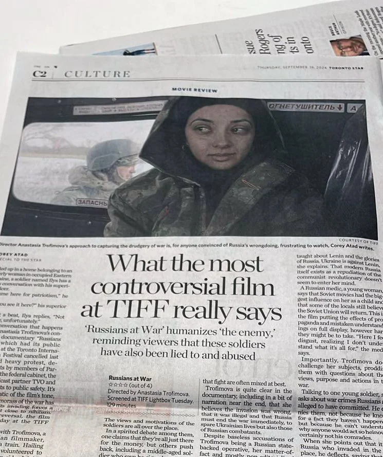 Canadian press reviews documentary Russians at War