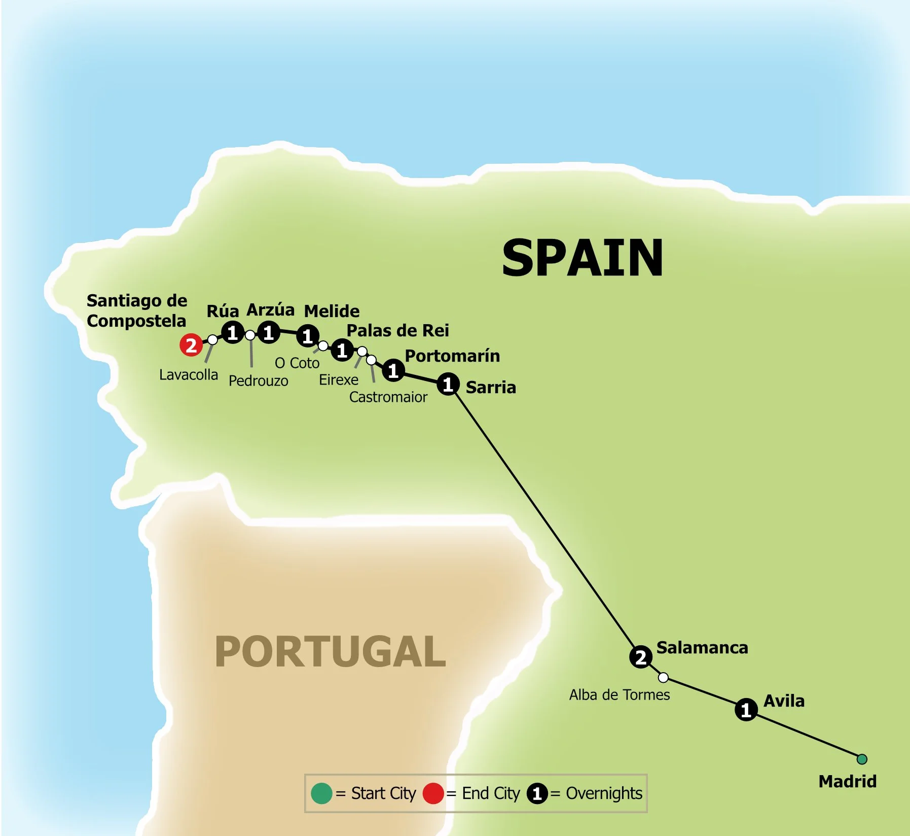 Pilgrimage route map