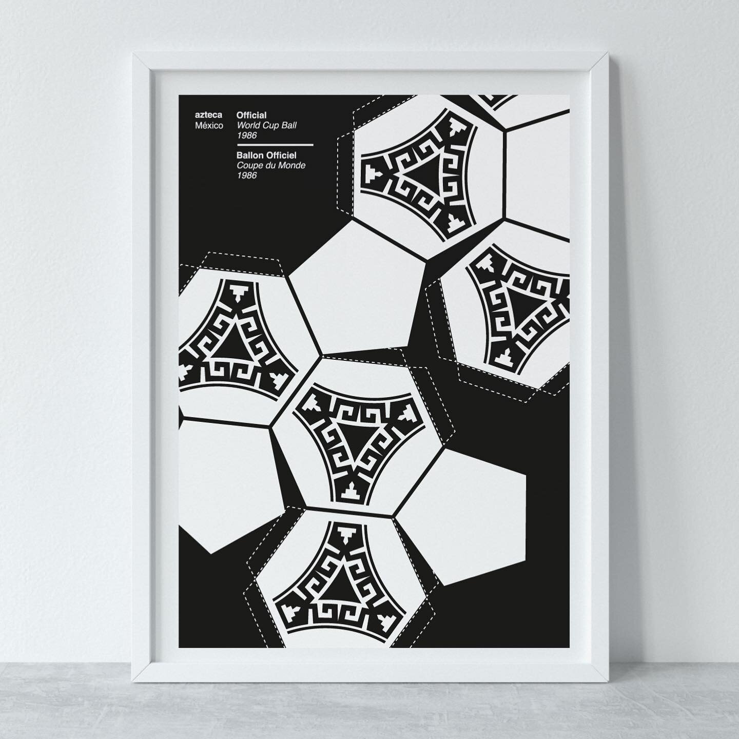 Monochromatic week. 
Love a bit of mono artwork. Bold, clean and goes with any decor. 
Azteca-Mexico&rsquo;86 is a tribute to an iconic World Cup and world cup ball. Printed either A2 or A1 on 190gsm matte stock. 

Shop @generalobservatory 
.
.
.
.
.
