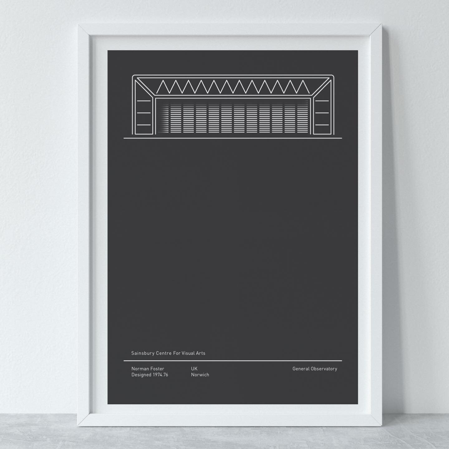Sainsbury Centre always has a calming effect - perhaps that&rsquo;s why the Avengers train there!
Homage to our favourite Norwich building and Norman Foster. 

Printed A3 on 190gsm matte stock
Shop @generalobservatory 
.
.
.
.
.
.
#architectart #arch