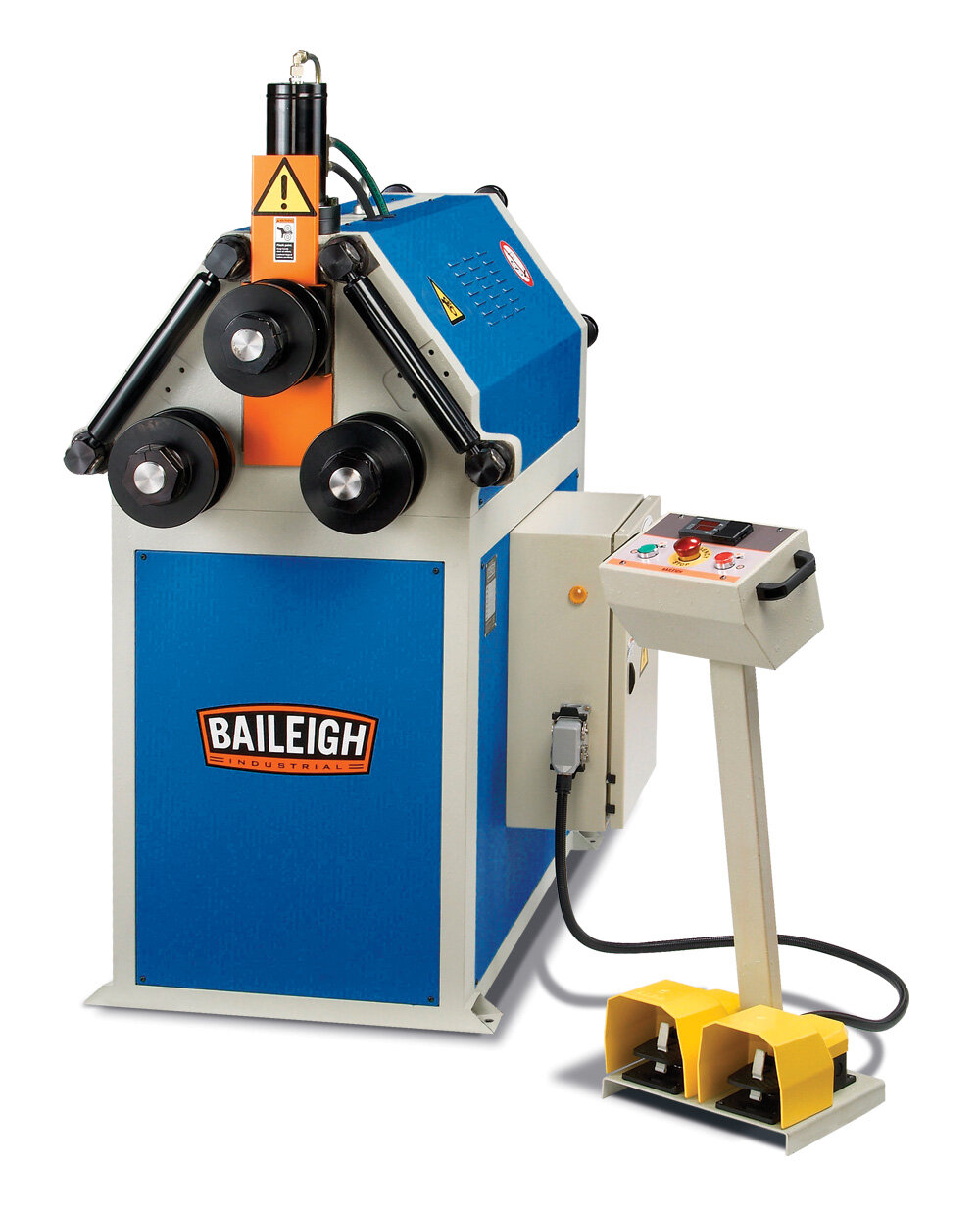 Baileigh Industrial Manually Powered Ring and Angle Roll Bending Machine, 3  Rolls, 1/4 Bends/Curves