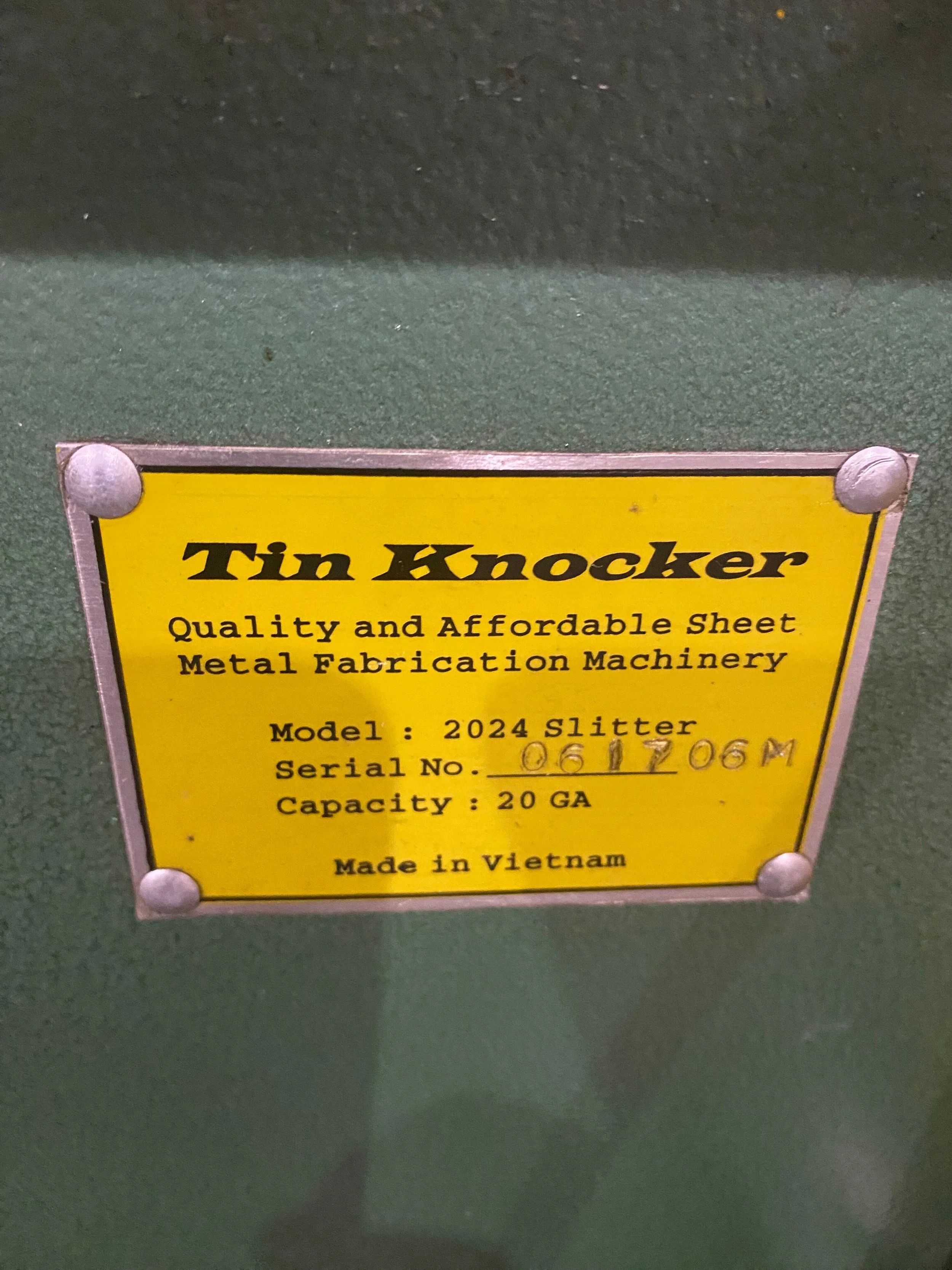 USED TIN KNOCKER TK 2024 SLITTER — Red River Machinery Inc
