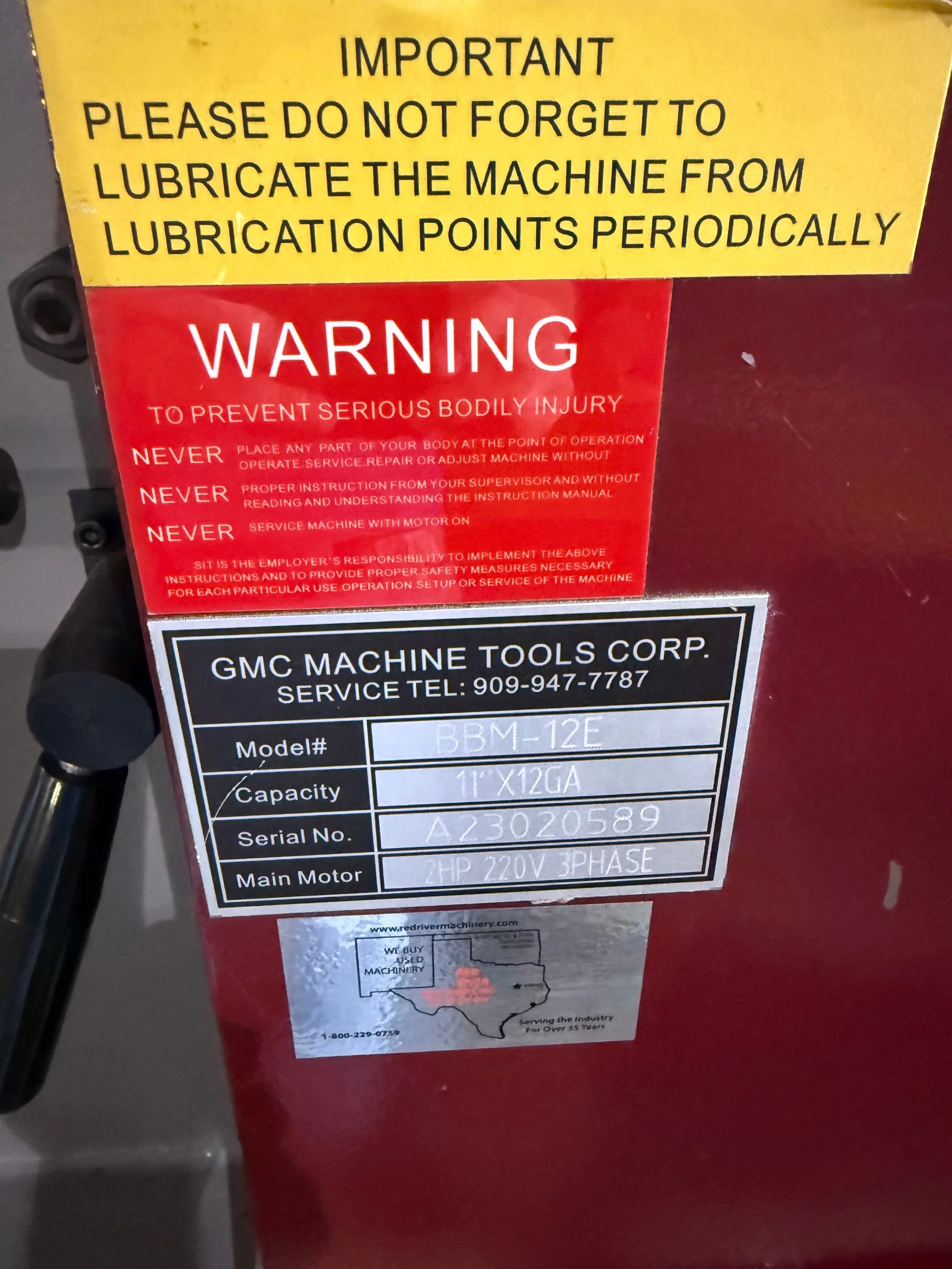 NEW GMC BBM-12E POWER ROTARY MACHINE