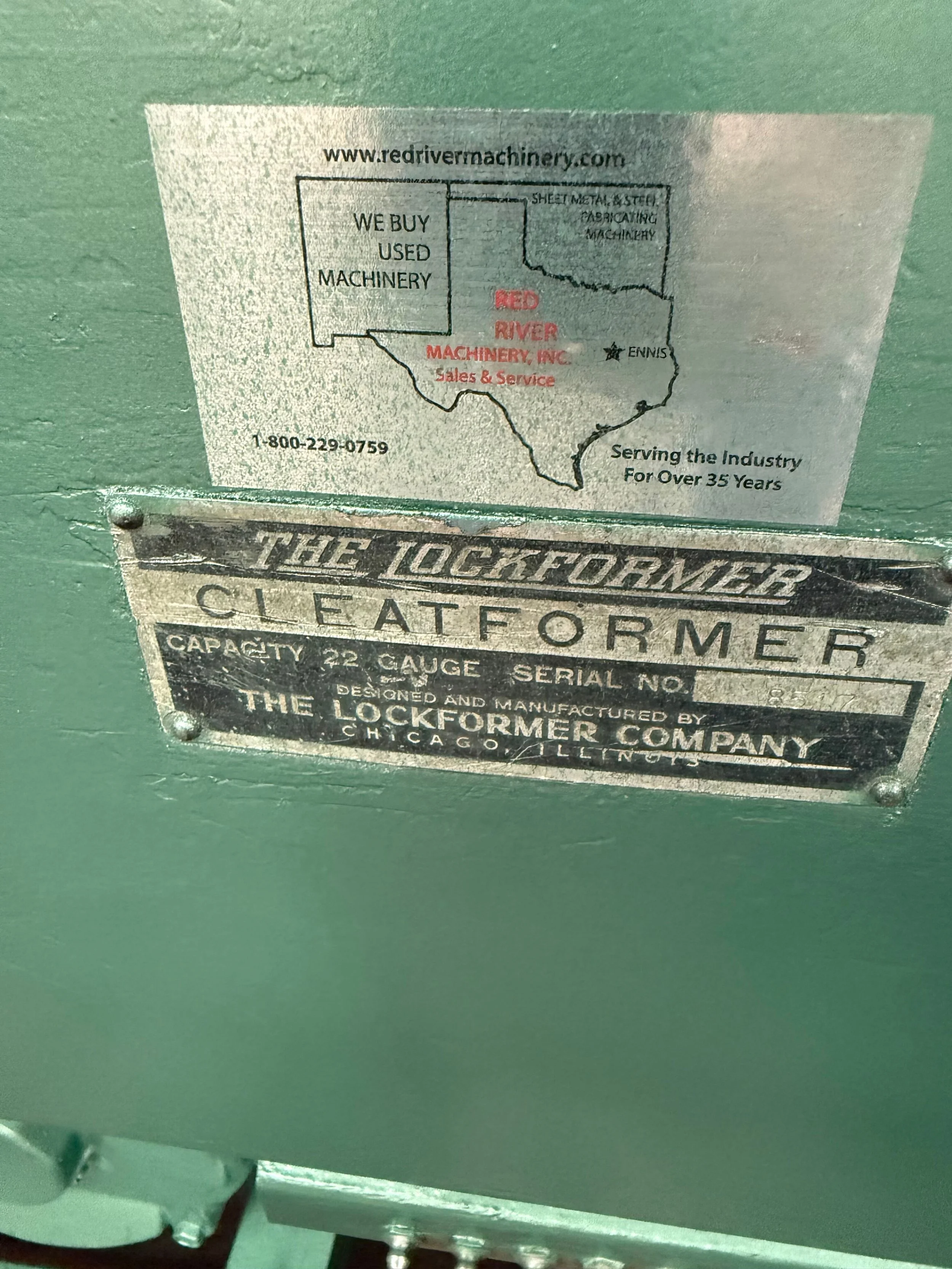 | Condition: USED | Type: CLEATFORMER | Manufacturer: LOCKFORMER | Model: 22GA | Year: UNKNOWN |