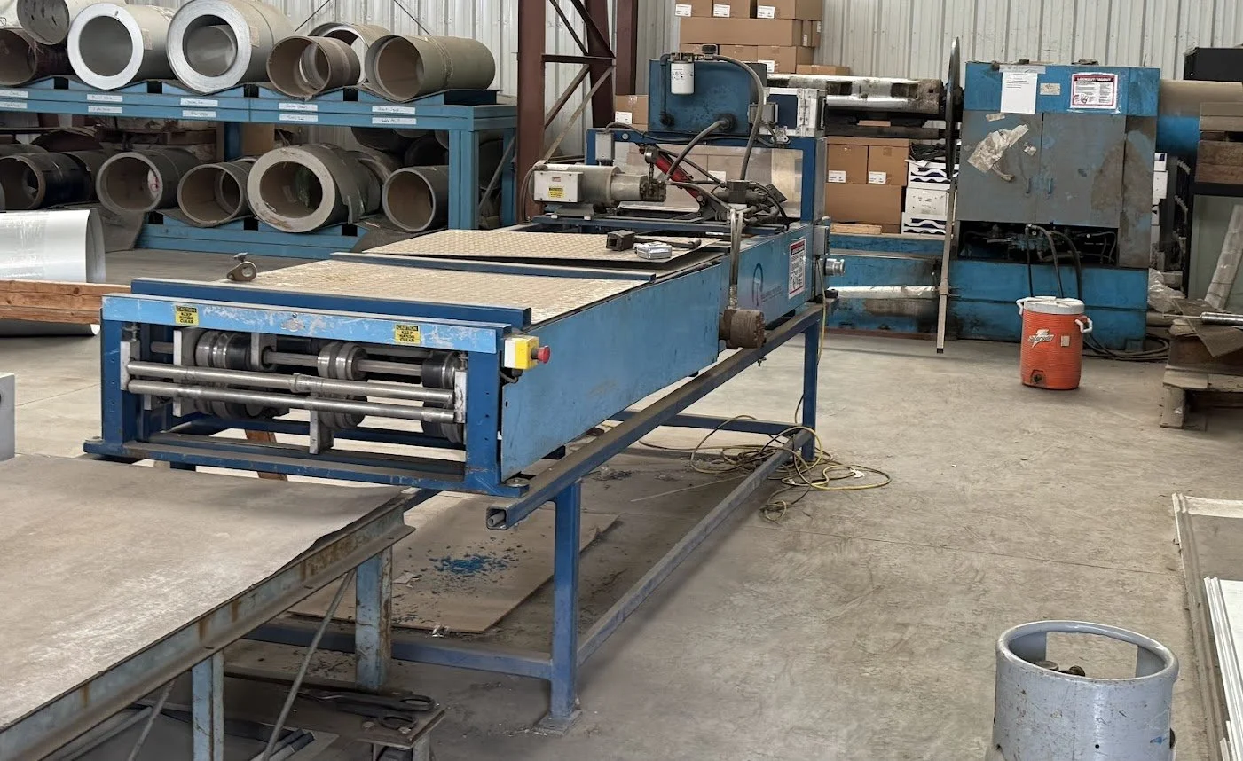 USED 5 V CRIMP ROOF PANEL ROLLFORMING MACHINE