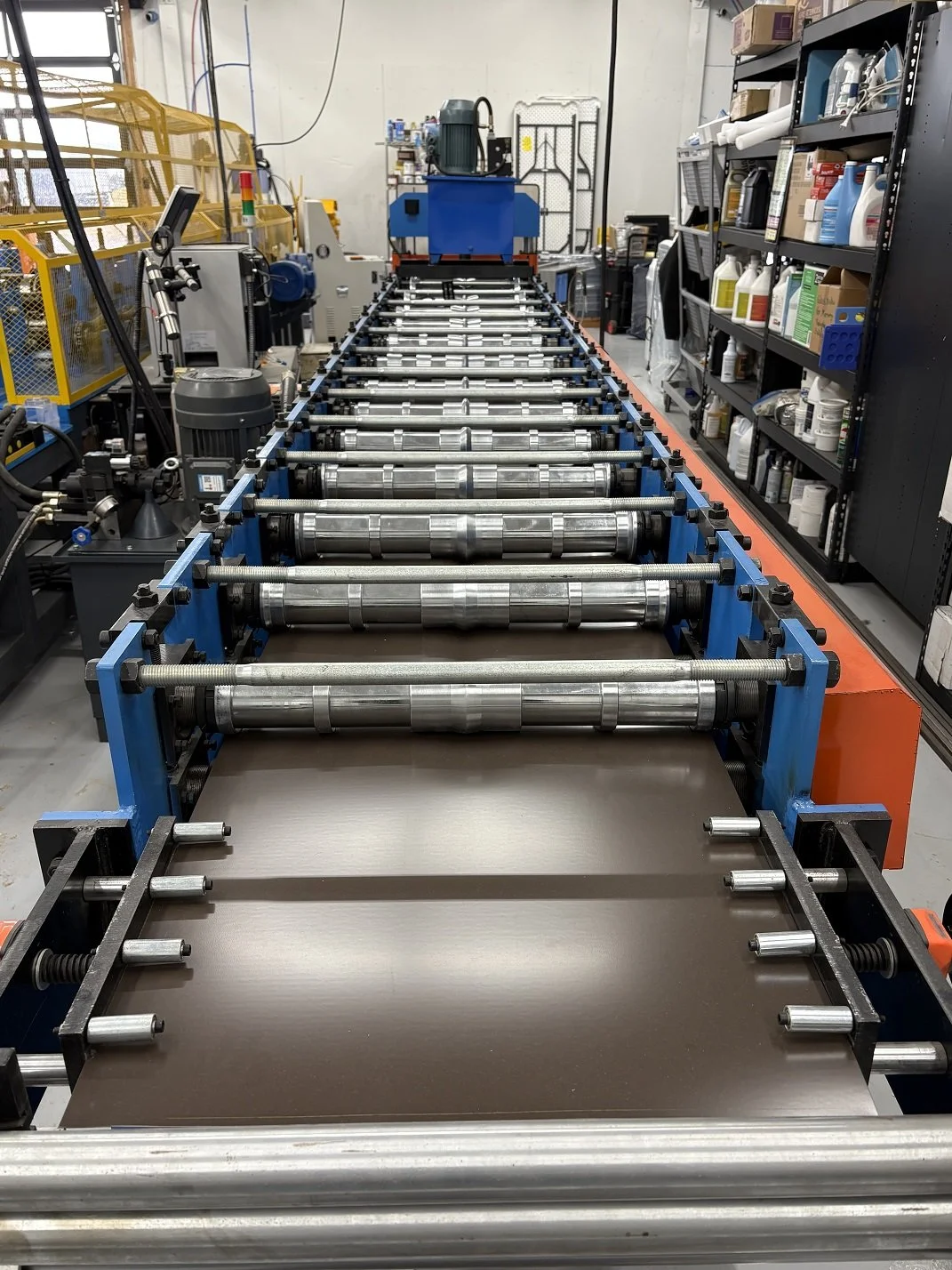 USED ROLLFORMER 24" W VALLEY MACHINE W/ 3/4" W AND HEMS