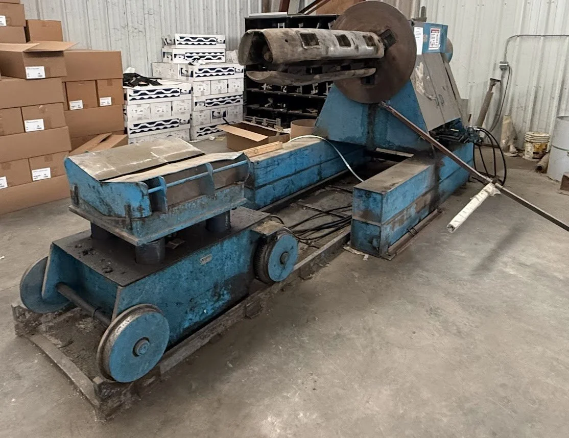 USED WELTI-WAY 10K LBS X 50” DECOILER WITH COIL CART COMBO