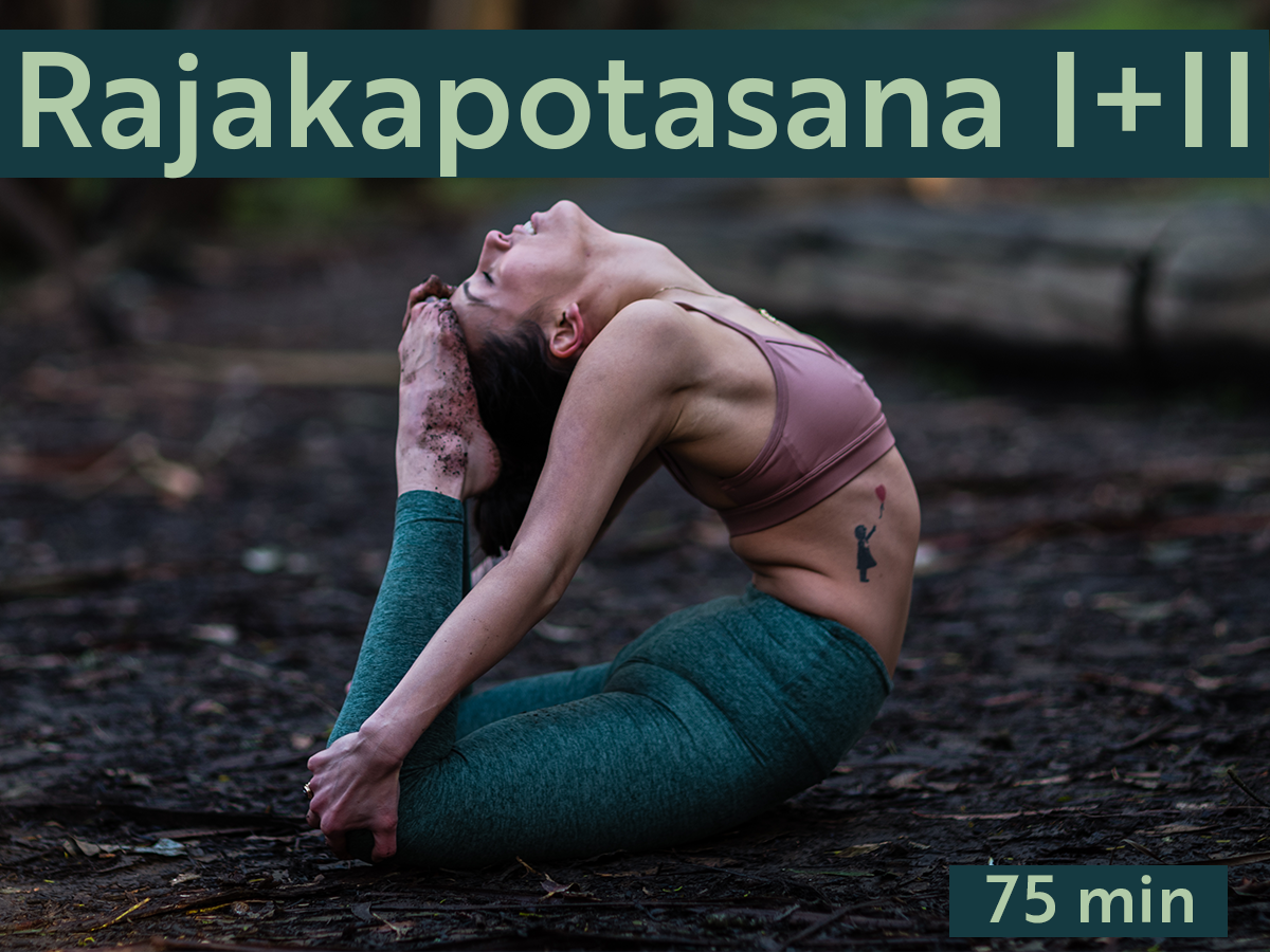 This practice is all about Rajakapotasana aka King Pigeon (sometimes colloquially known as King Cobra) variations. This is an especially helpful practice if you're working on your Scorpion.