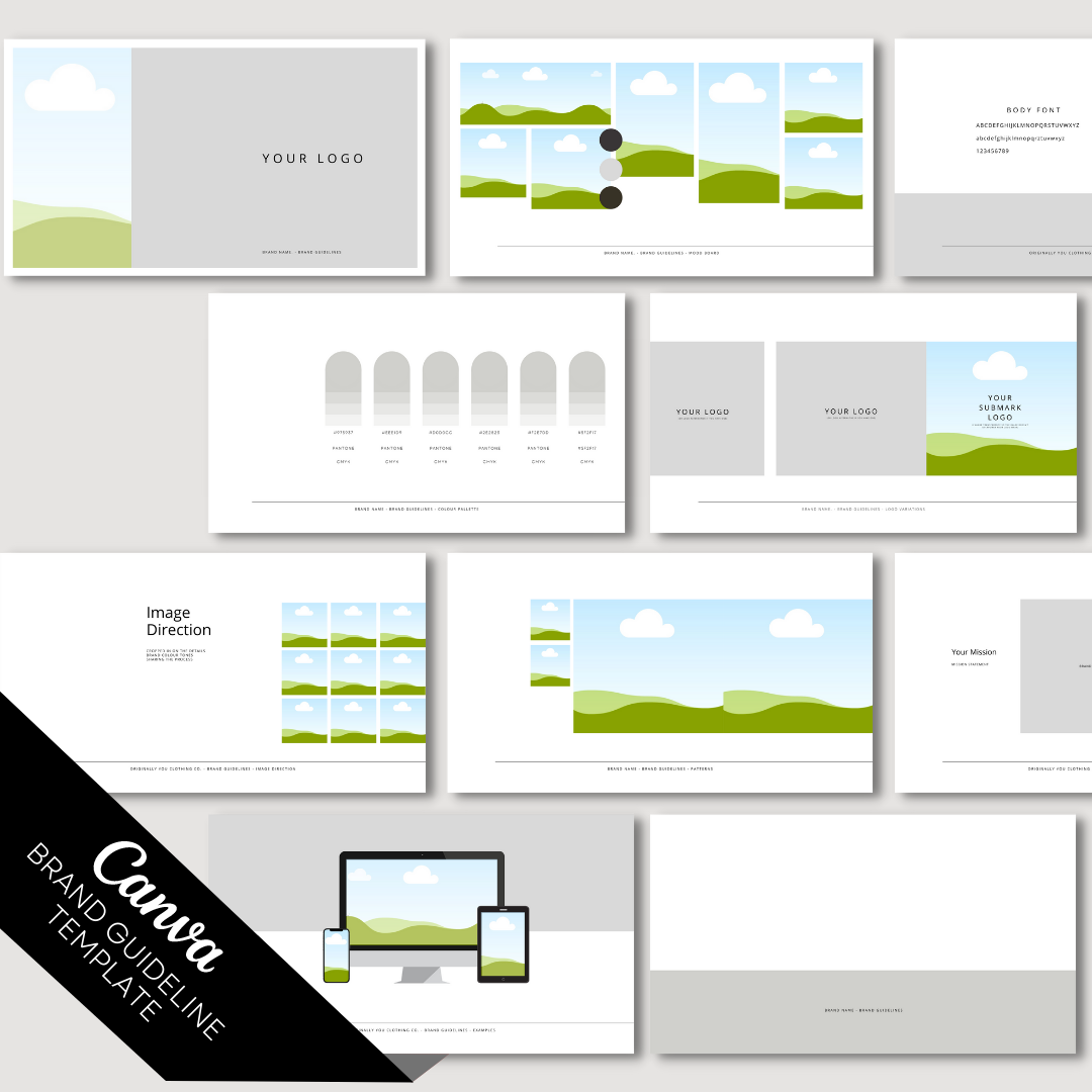 Fully Editable (Canva) Brand Guideline Template — Hallmarked Design