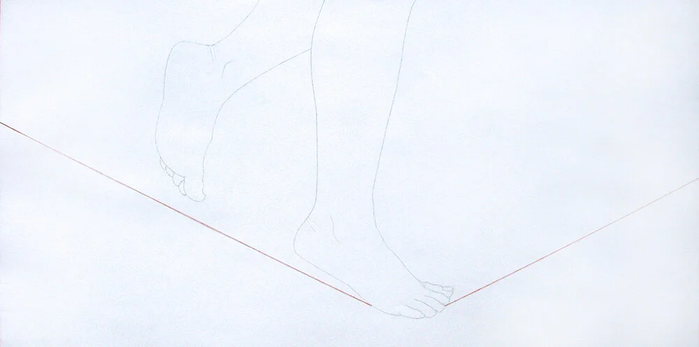  grafito e hilo sobre papel     50x100 cm  