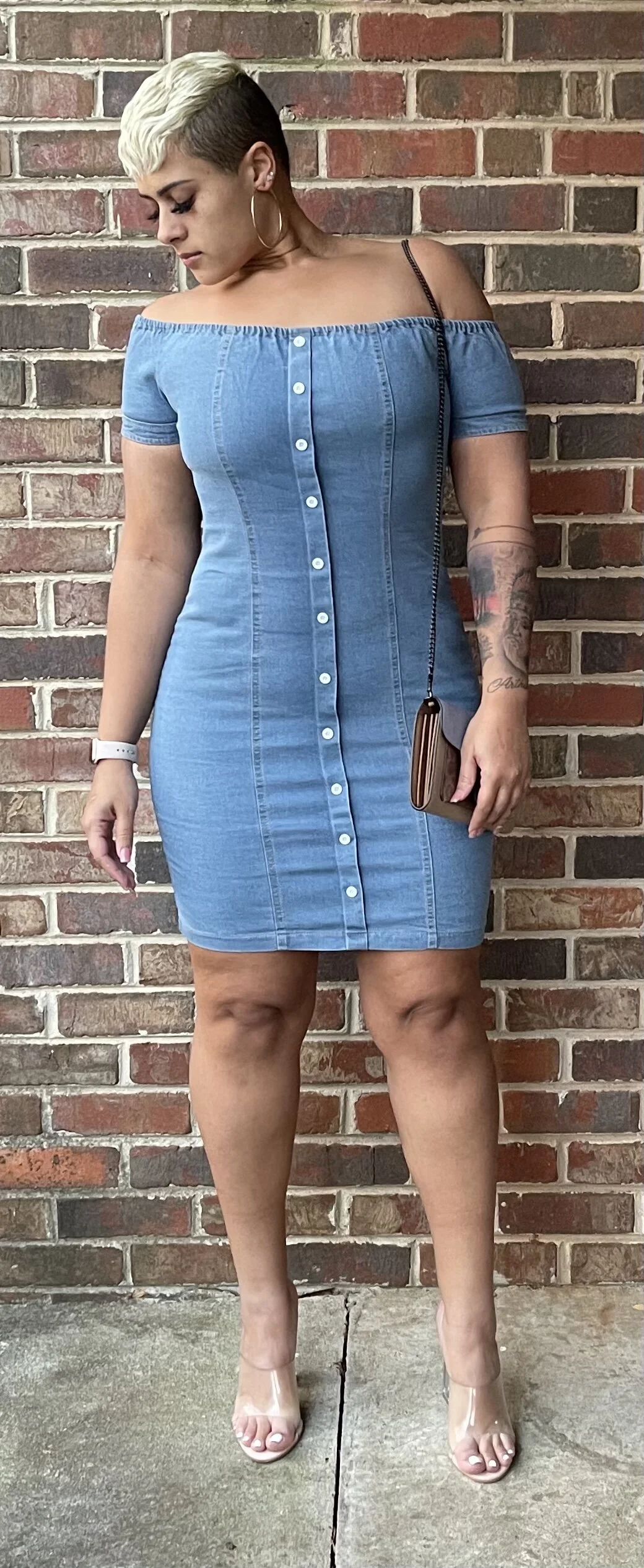 Off Shoulder Jean Dress.jpg