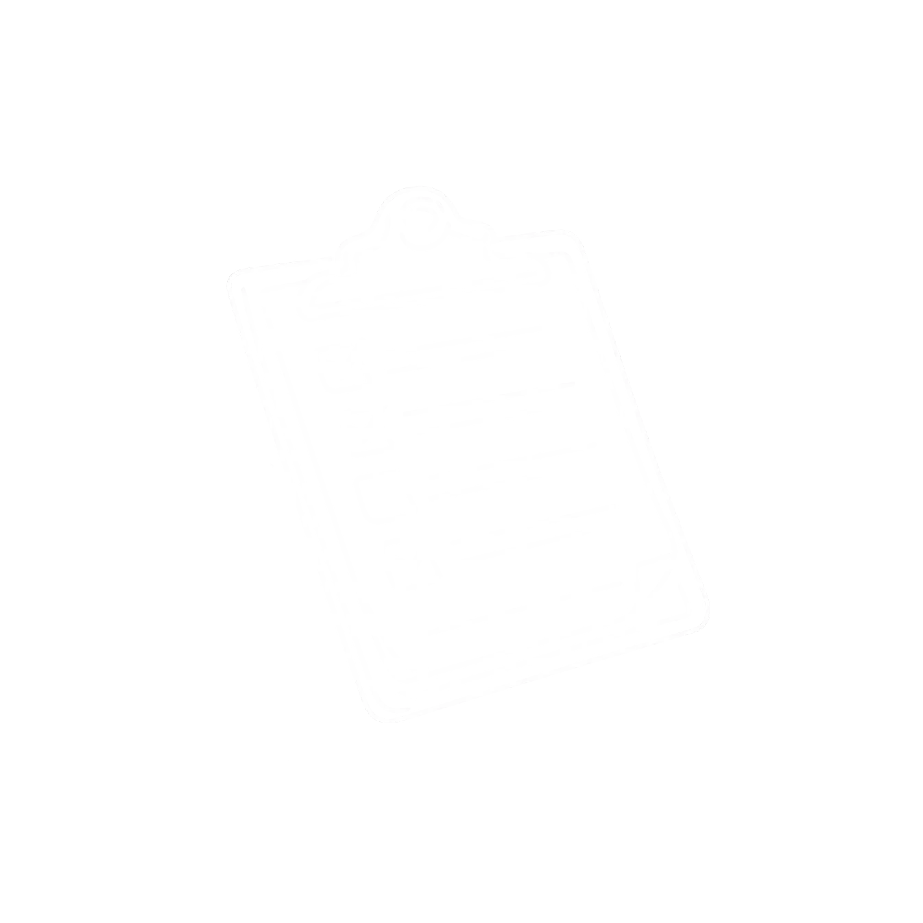 Dog training evaluation clipboard with checklist icon symbolizing in-person assessment and behavior consultation.