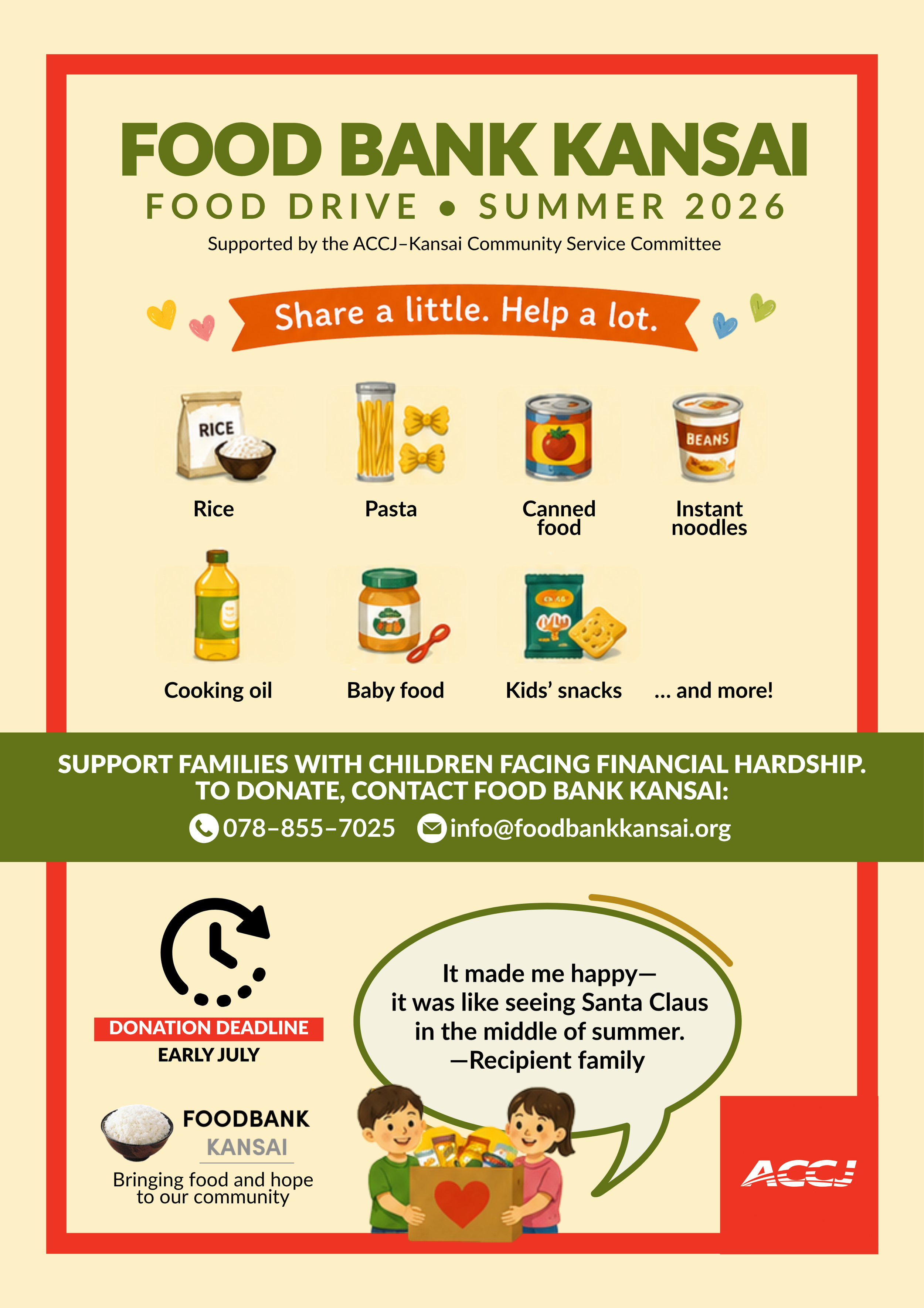Food Bank Kansai Summer Food Drive 2026