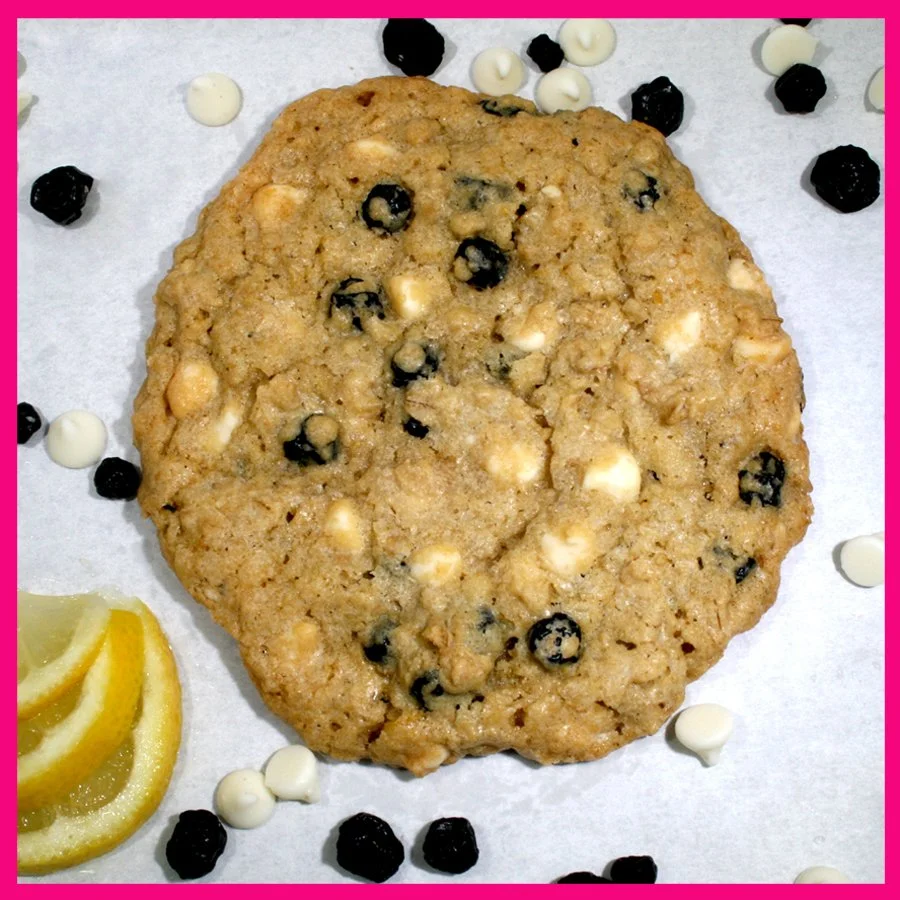 white chocolate blueberry lemon cookie