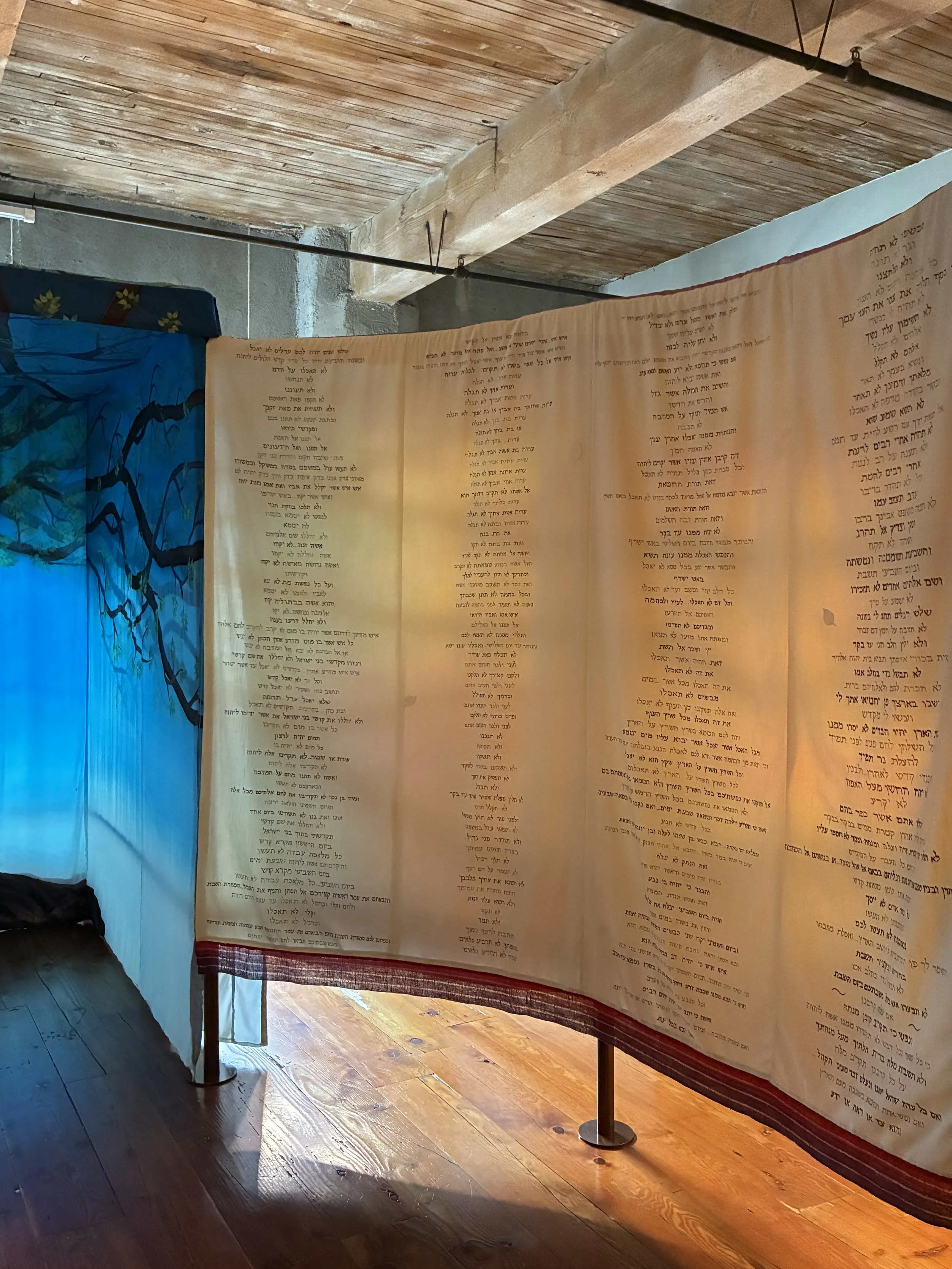 Mitzvot with sunrise silk colors peeking through