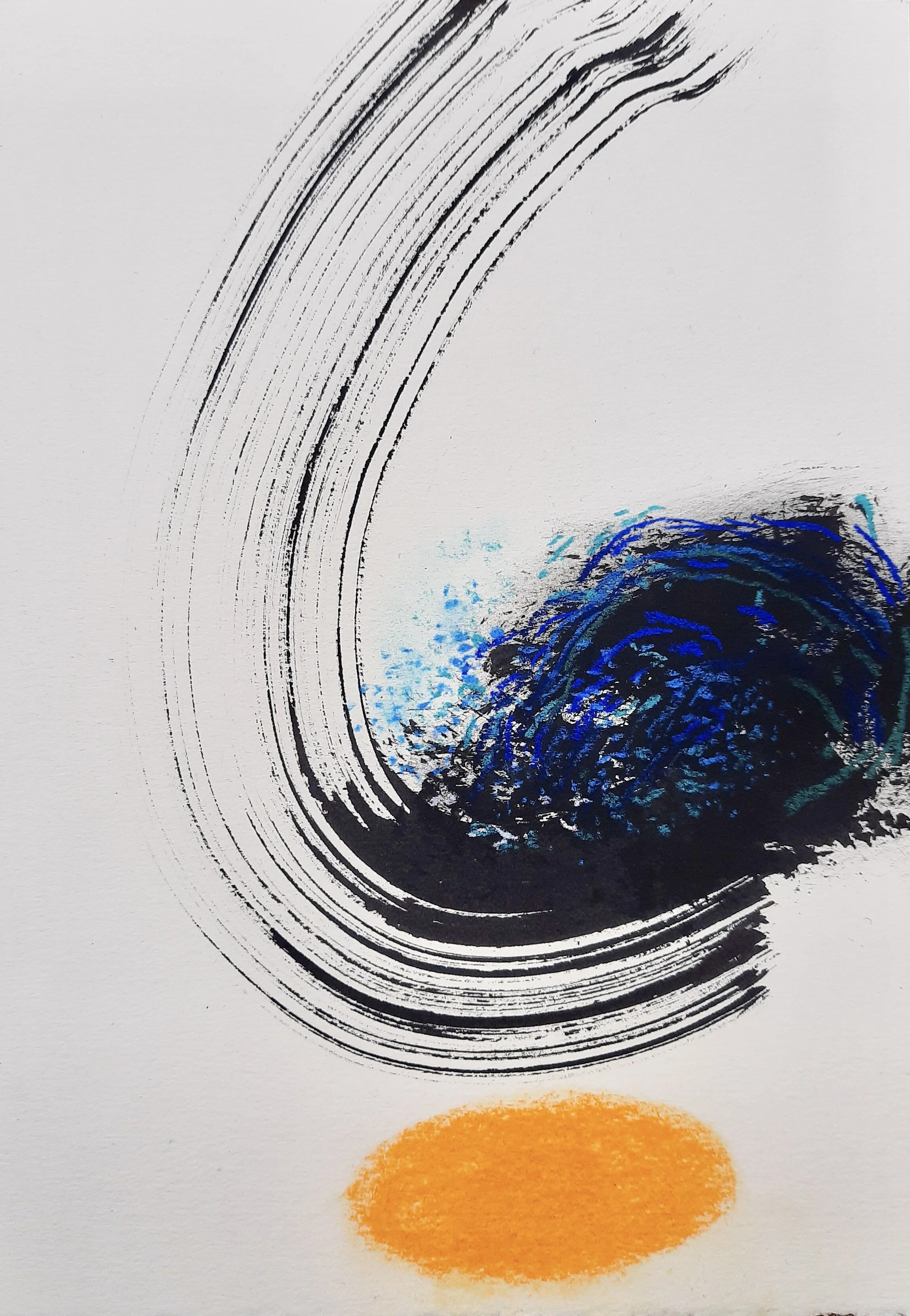 “Hara” Sumi ink, soft pastel 8 x 11 inches 2020