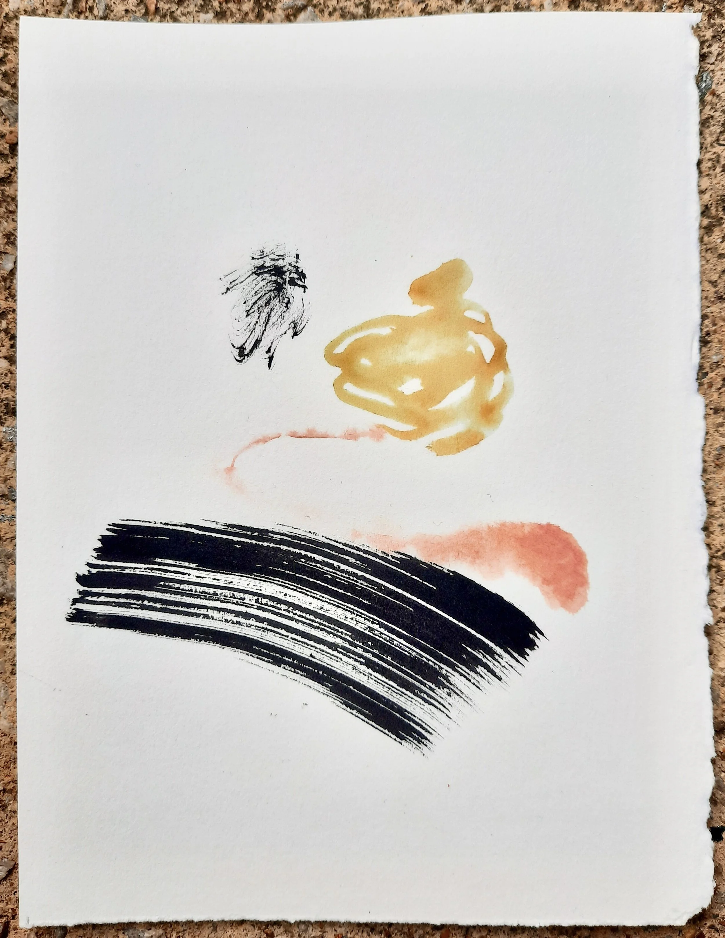 “Untitled” Sumi ink, watercolor 6 x 8.75 inches 2020