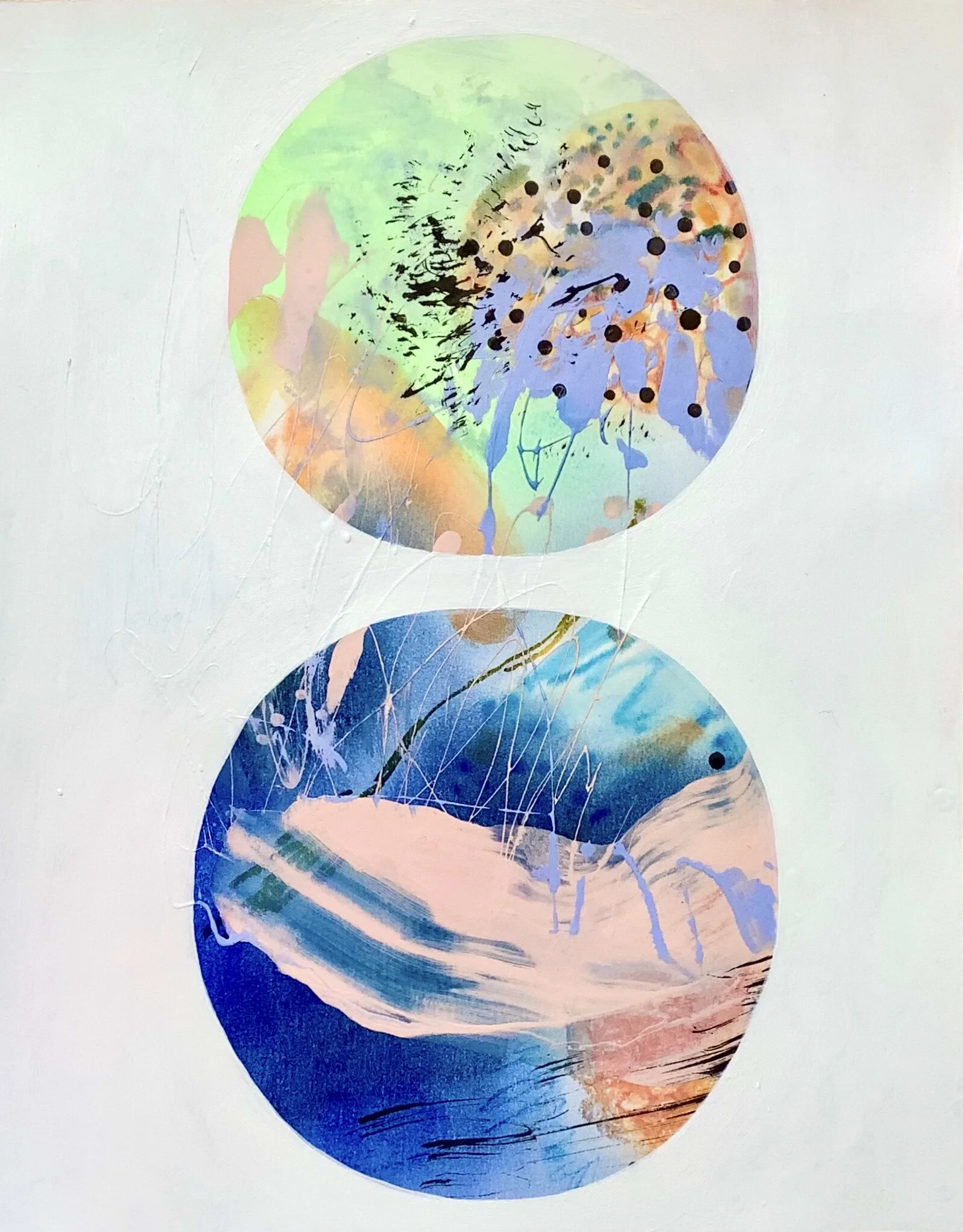 Worlds Soft pastel, house paint, acrylic, sumi ink 11 x 14 inches 2021