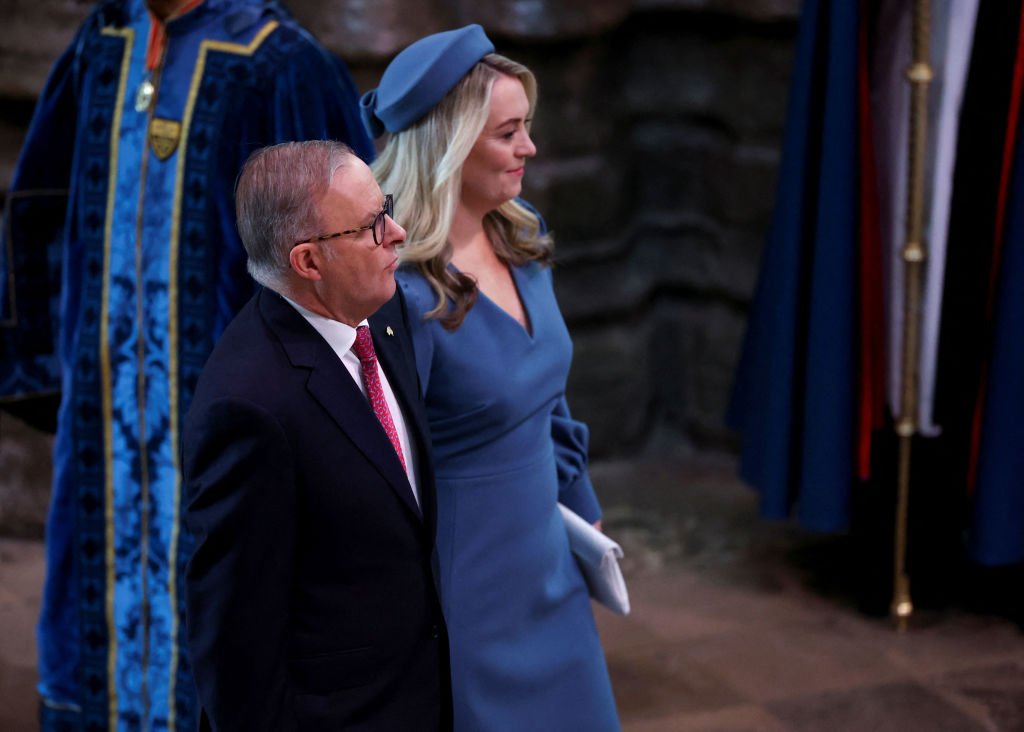 Jodie Haydon wearing bespoke Embellish Atelier Pillbox to the Coronation  of King Charles III