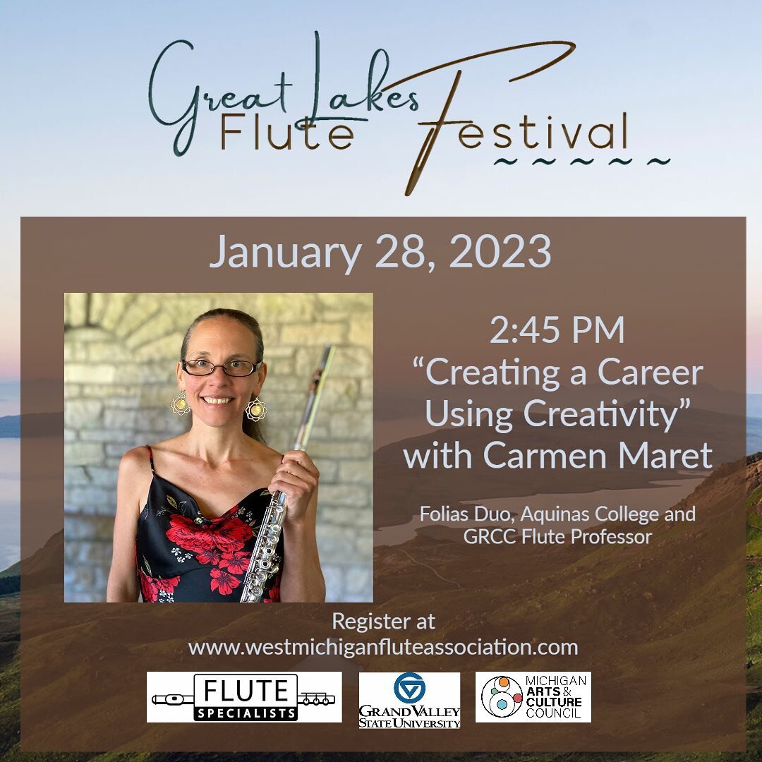 Carmen Maret will present an interactive workshop on how to build creative thinking and put it into action with the flute. She will explore with participants the working definition of creativity and look at the applications and benefits of sharing mu