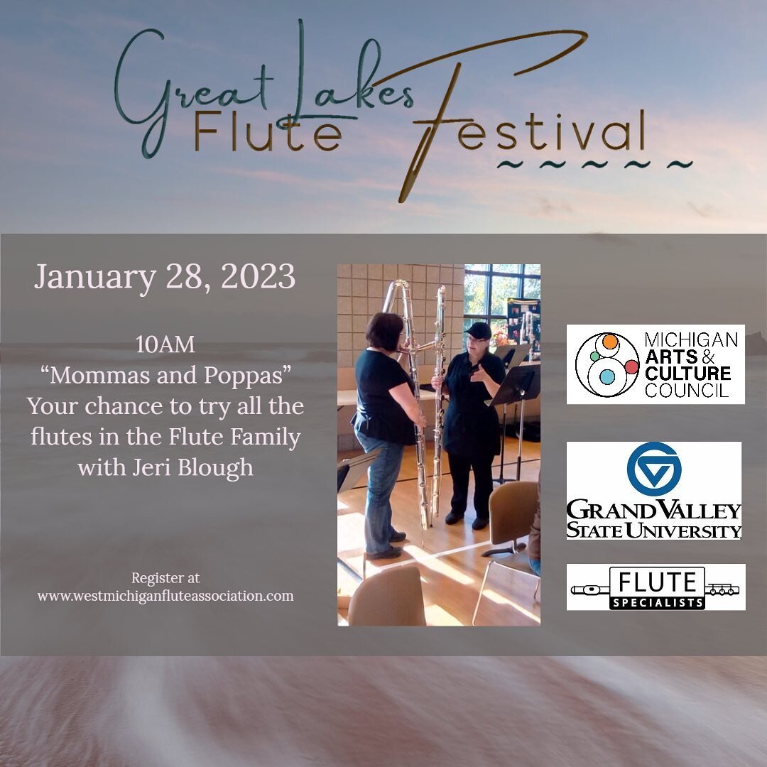 Have you or your students ever wanted to try an alto, bass, or contrabass flute, but haven&rsquo;t had the opportunity? Now is your chance! The Great Lakes Flute Festival will be held at GVSU in the Haas Center for Performing Arts on January 28 and w