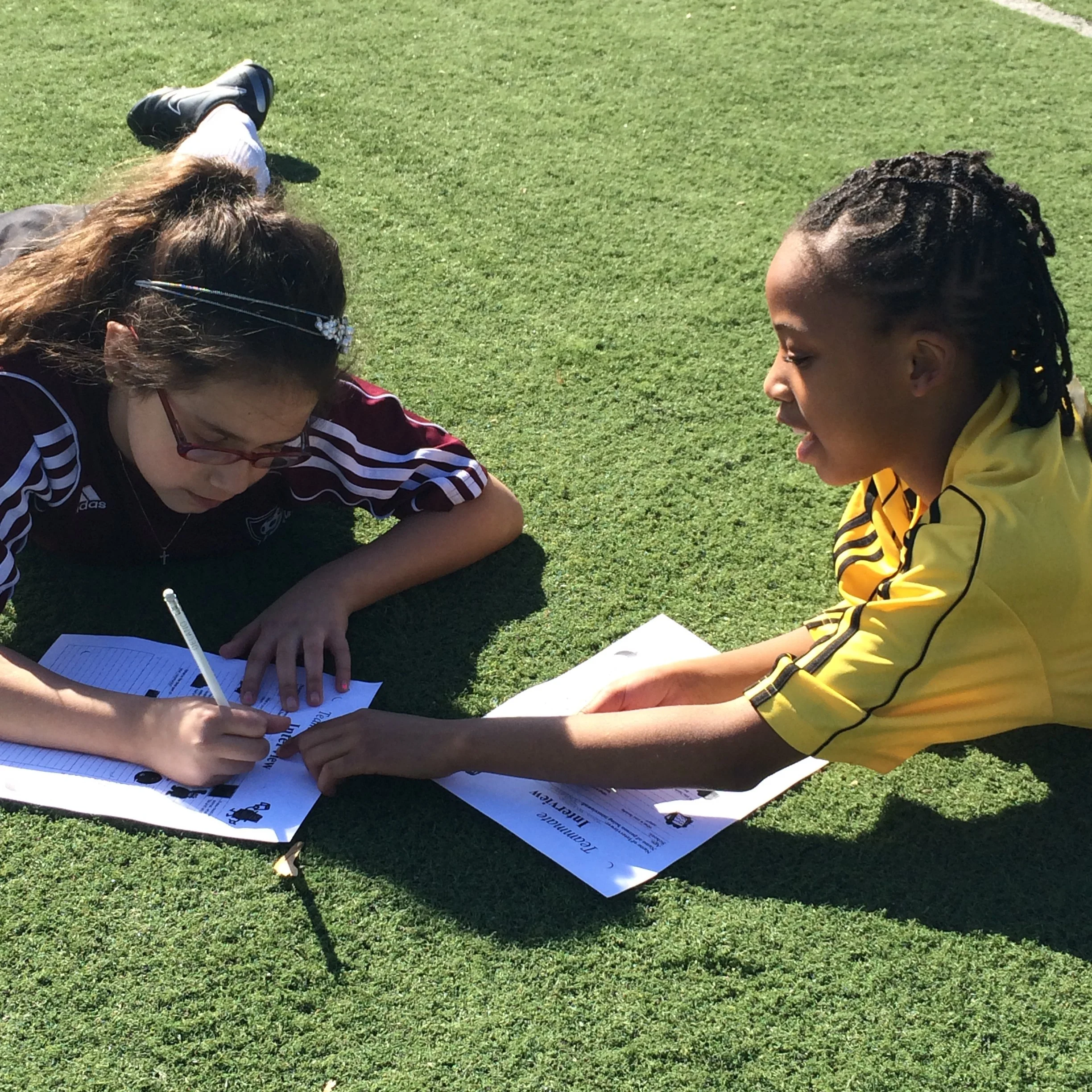 America SCORES Chicago participants engaged in a creative writing project