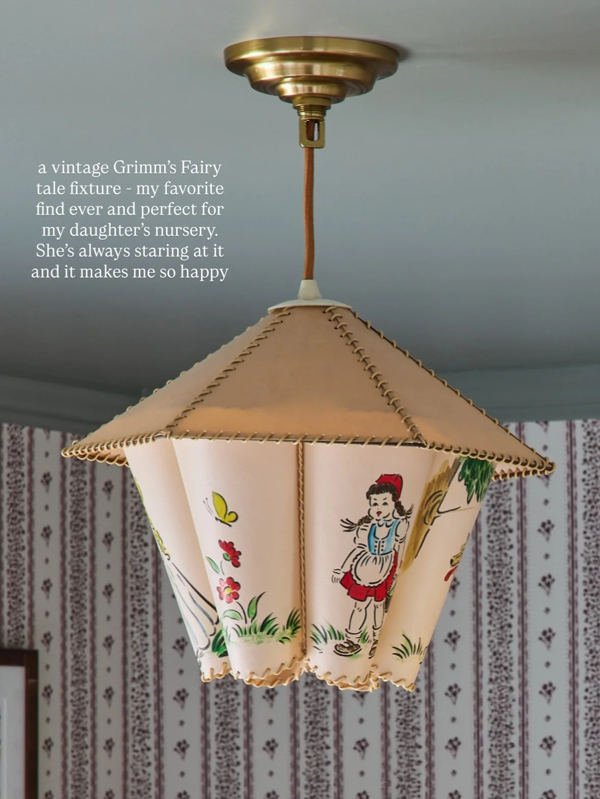 Lighting is my favorite thing to source, and my choices are almost always vintage. My philosophy is that each fixture should enhance the room it&rsquo;s in, whether it adds a pop of color or it echoes the palette, whether it becomes the focal point o