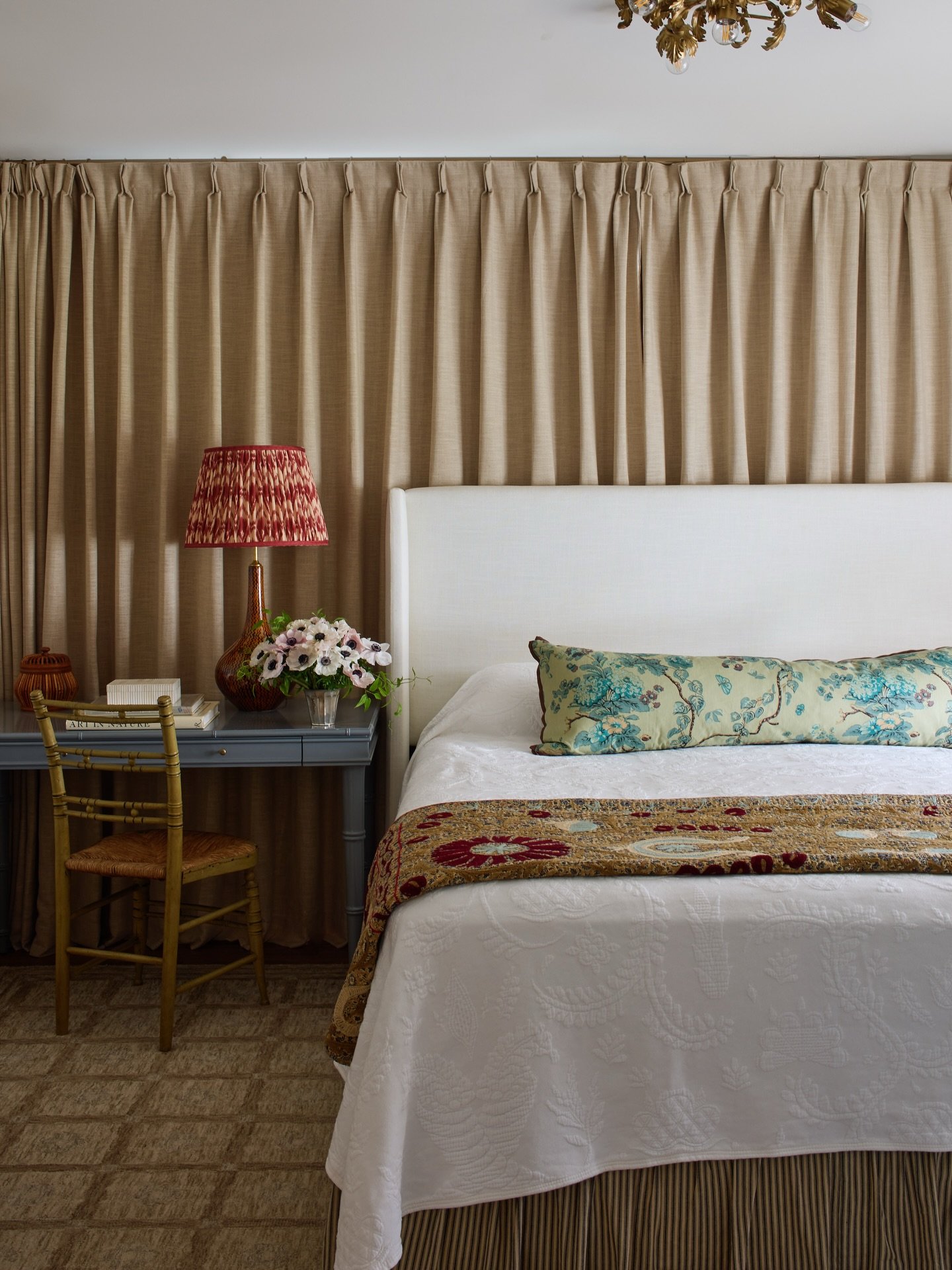 Sunday mornings made easy in this primary bedroom ✨

Designed as a retreat from the rest of the house, we layered lush drapery, vintage pieces, grounding textiles, and calming tones to create a space that feels both relaxed and refined.

Proof that a