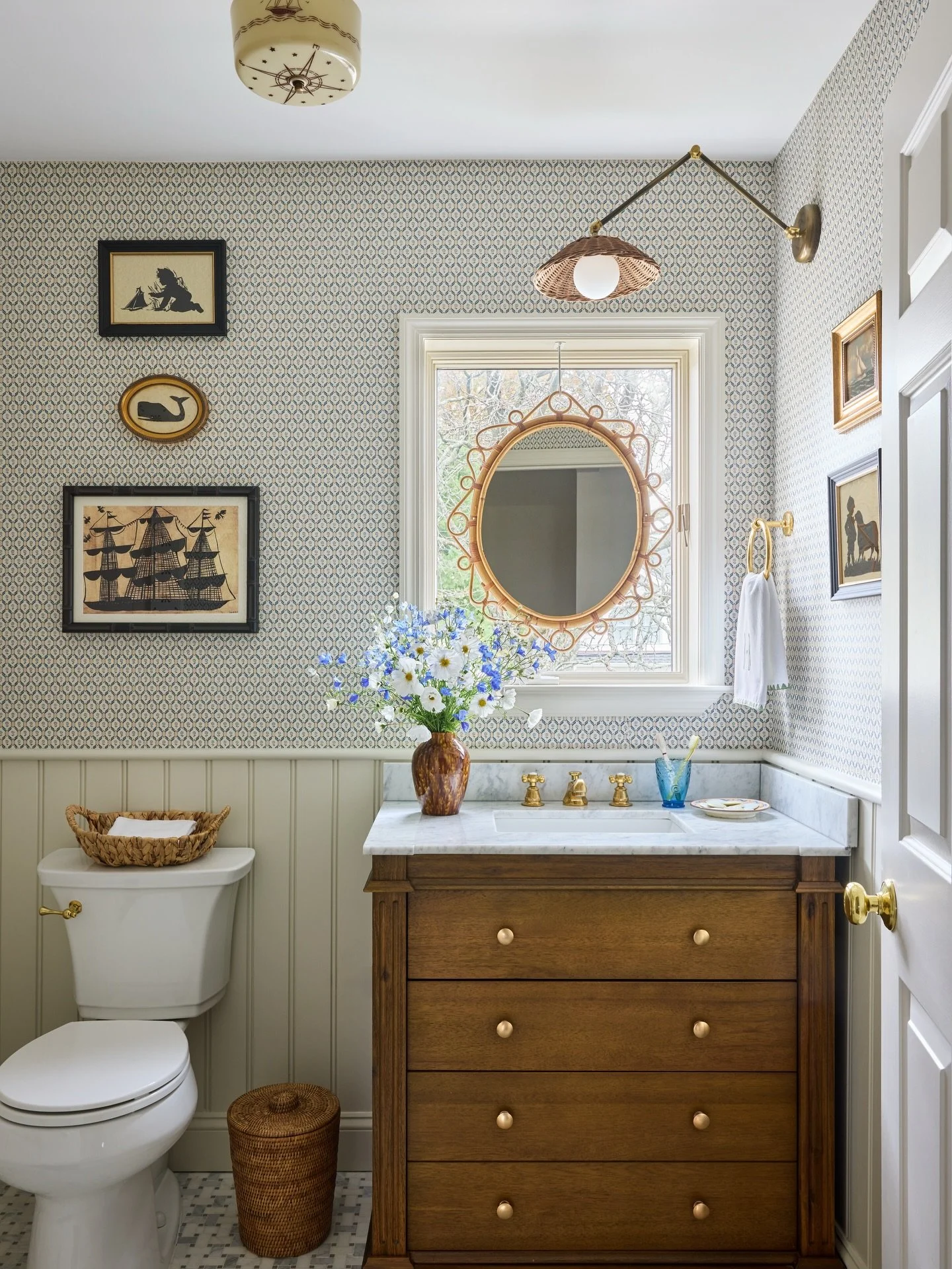 What do you do when the only place for a vanity is under a window?

This was originally the primary ensuite, but we relocated the entrance to create a shared kids&rsquo; bathroom (swipe for before). This meant needing to placing the vanity beneath th
